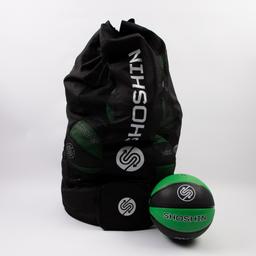 SHOSHIN Training Basketball - Green/Black - Size 5 - Pack of 6 with Bag 