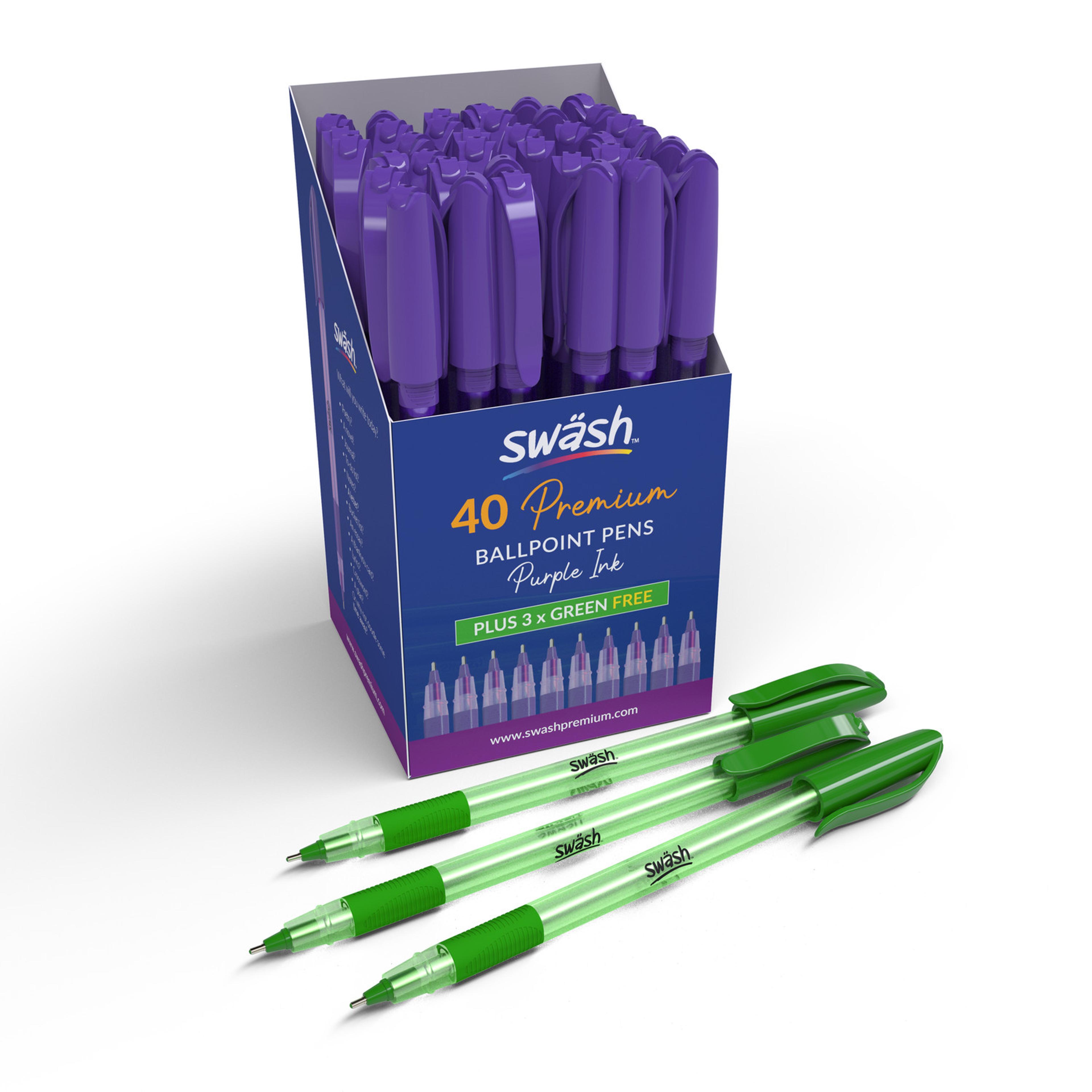 Swäsh Triangular Ballpoint Pen - Pack of 40 (+ 3 Free) - Purple