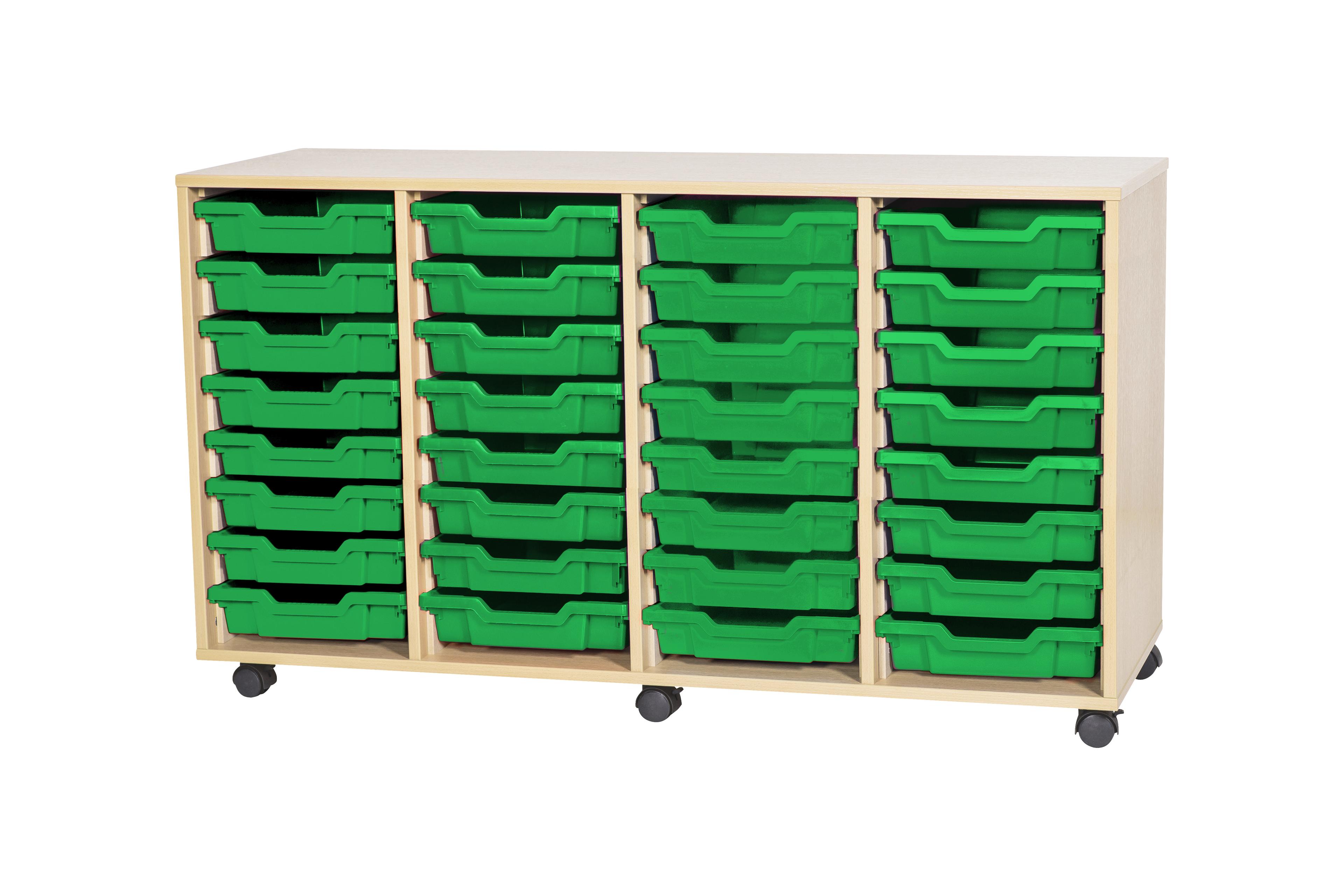 GALT Quad Unit with 32 Shallow Gratnell Trays - Maple - Green