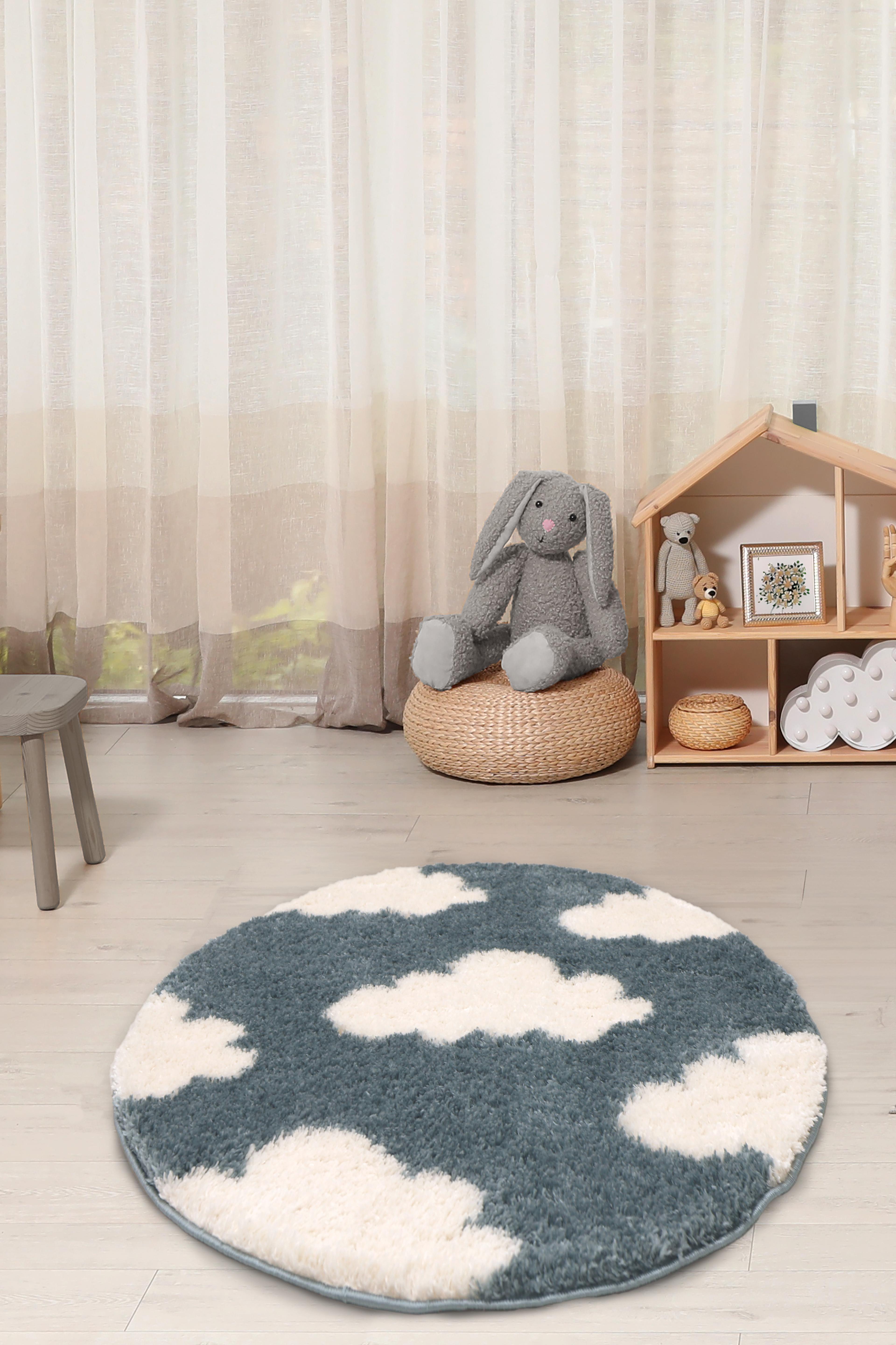 Cloud Circle Rug - Blue
