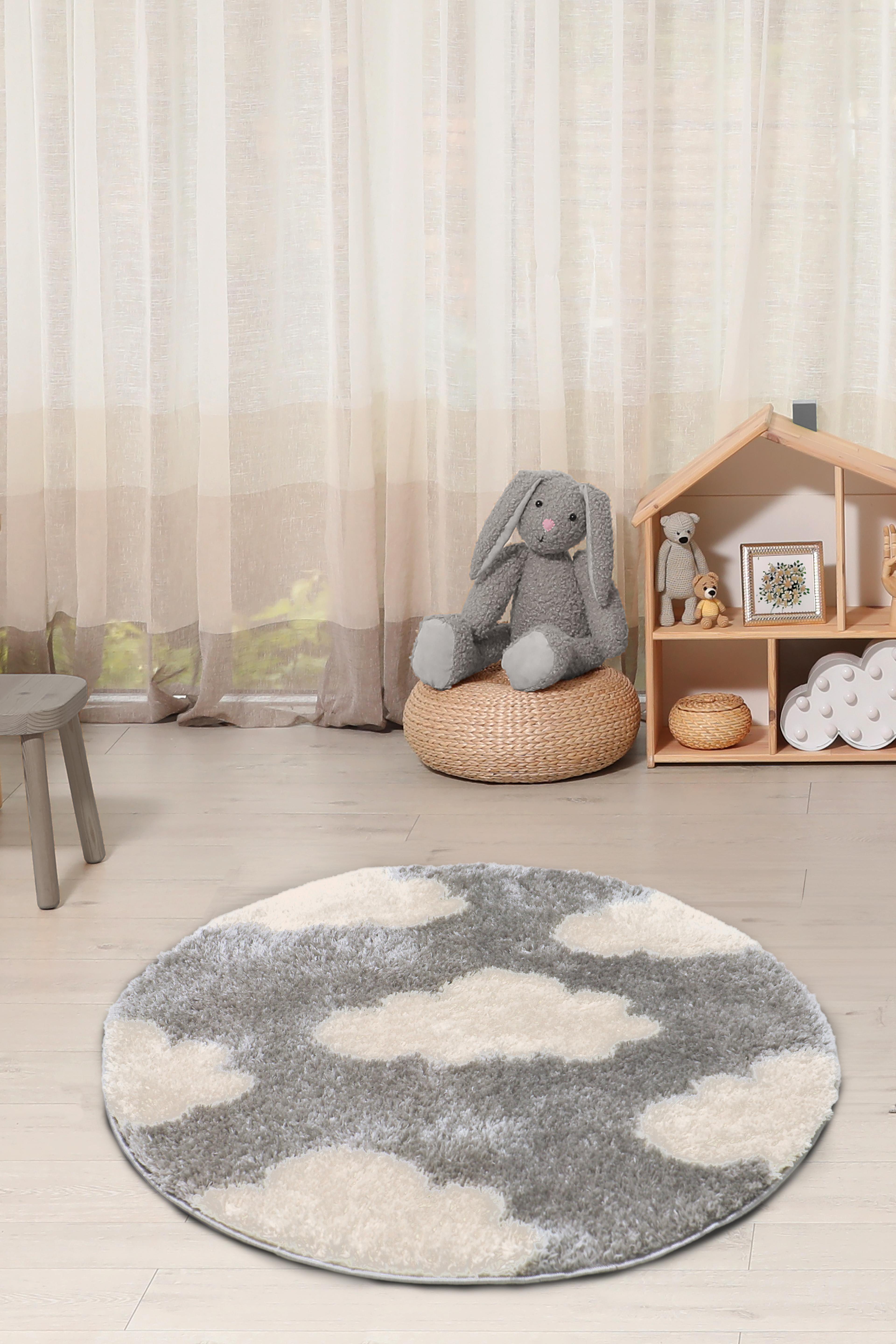 Cloud Circle Rug - Grey