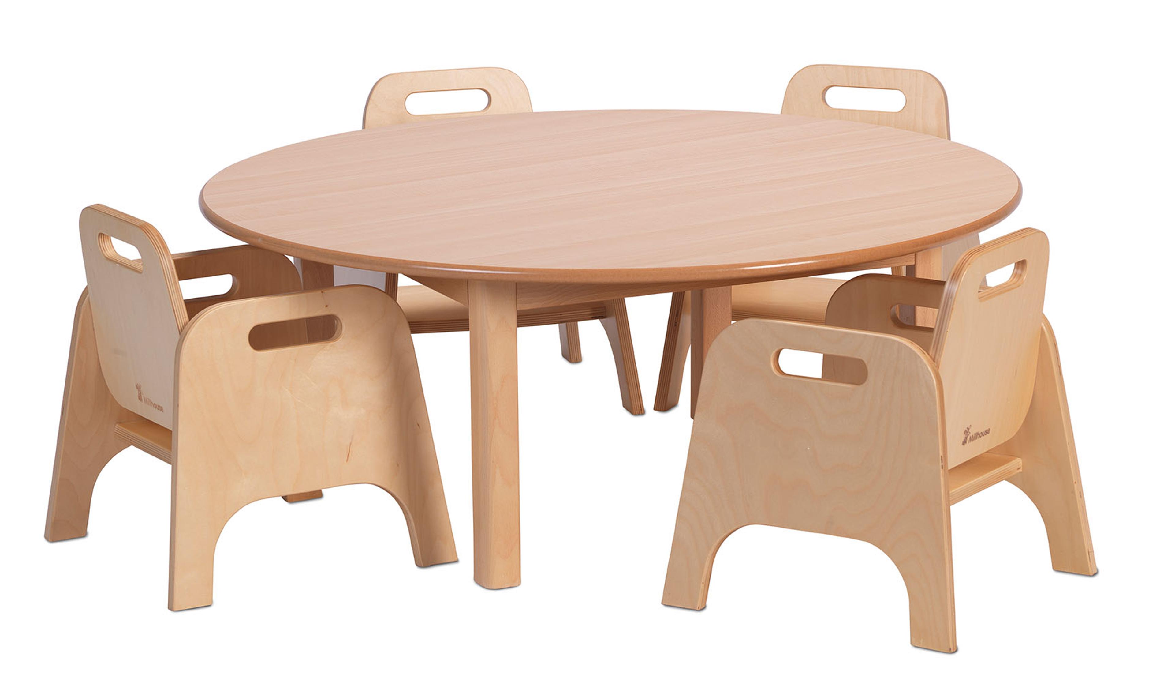Millhouse Circular Table with 4 Sturdy Chairs - Table Height 400mm