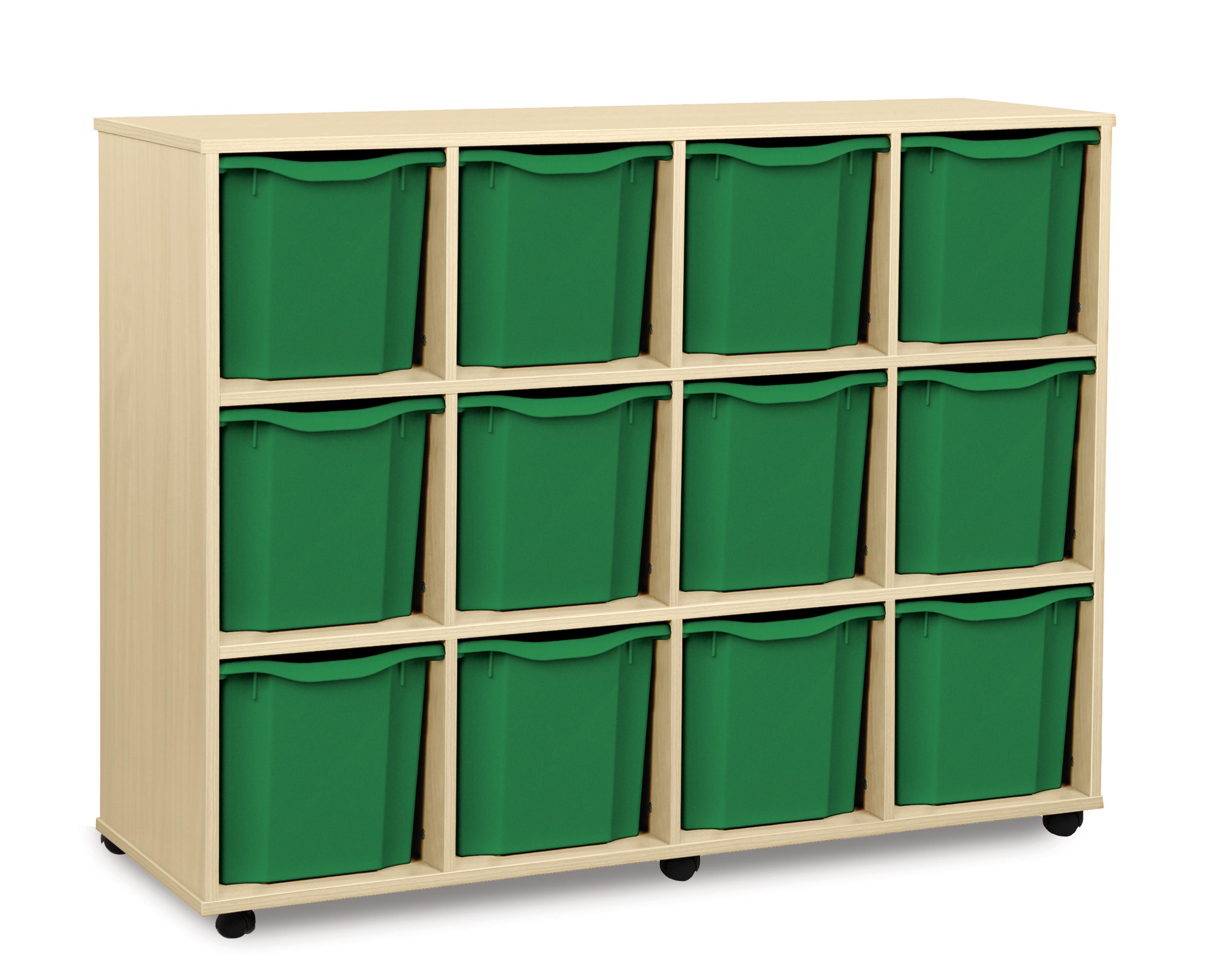 Classmates 12 Quad Tray Unit  - Green - Maple