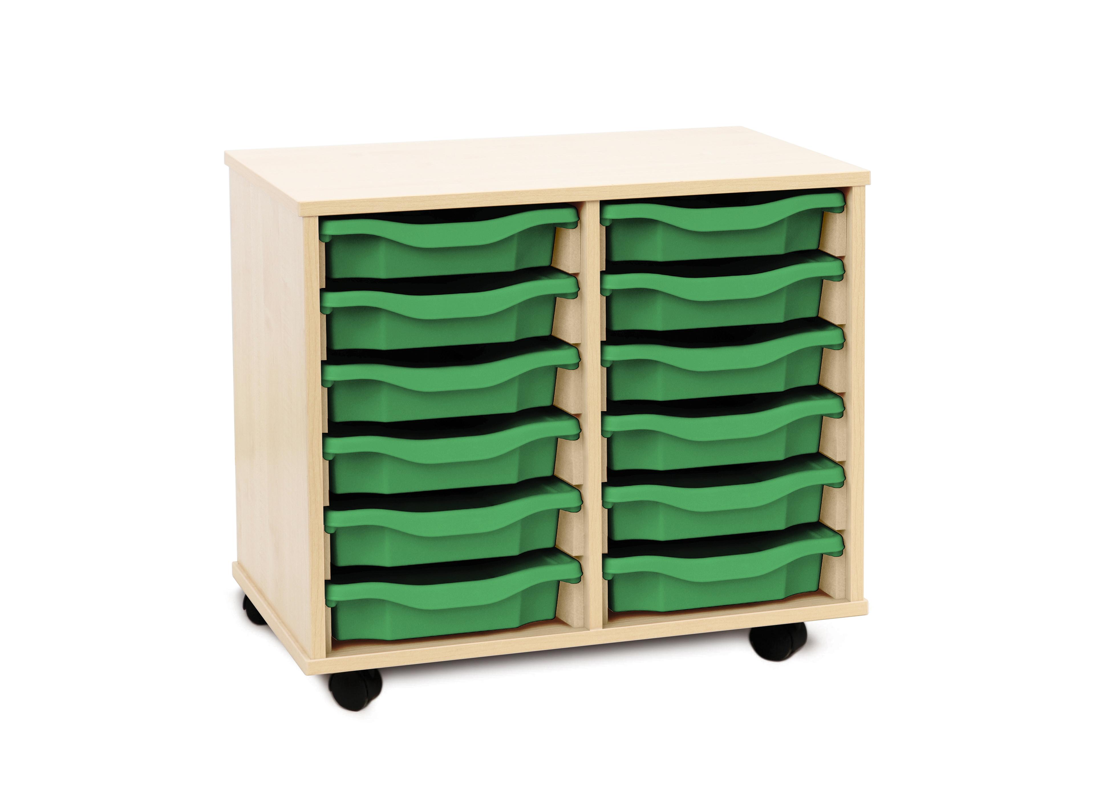 Classmates 12 Single Tray Unit  - Green - Maple