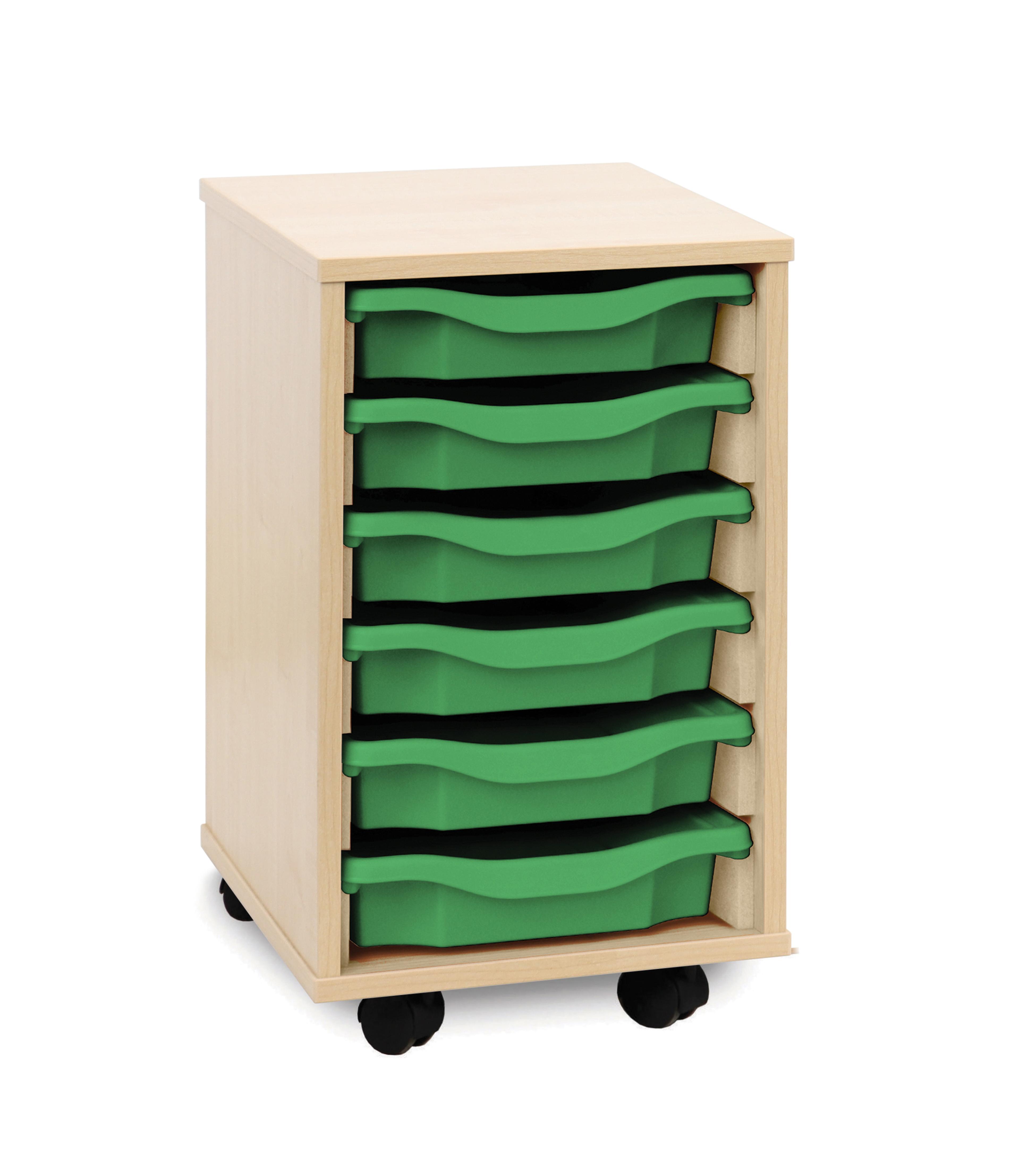 Classmates 6 Single Tray Unit  - Green - Maple