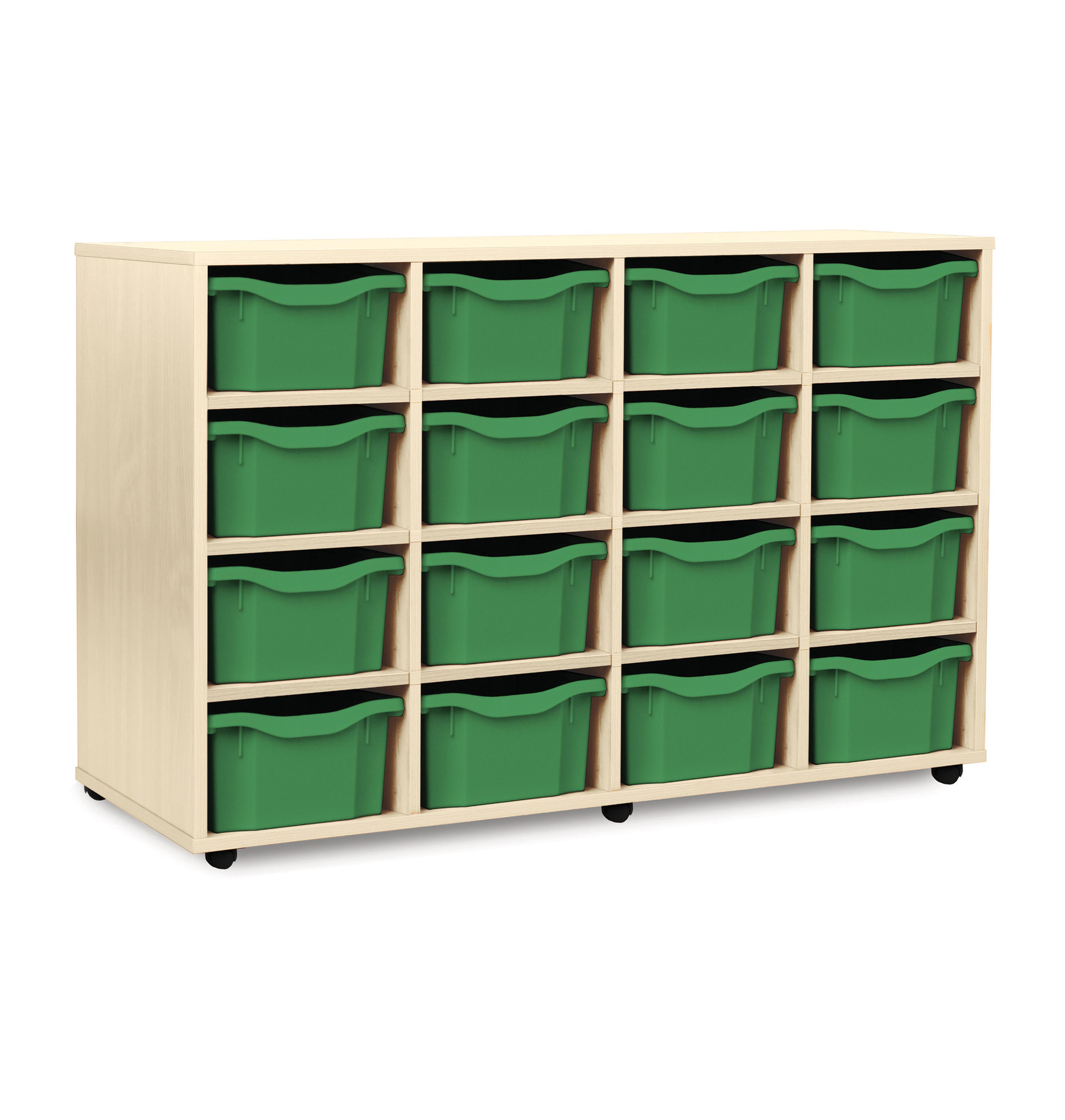Classmates 16 Double Tray Unit - Green - Maple