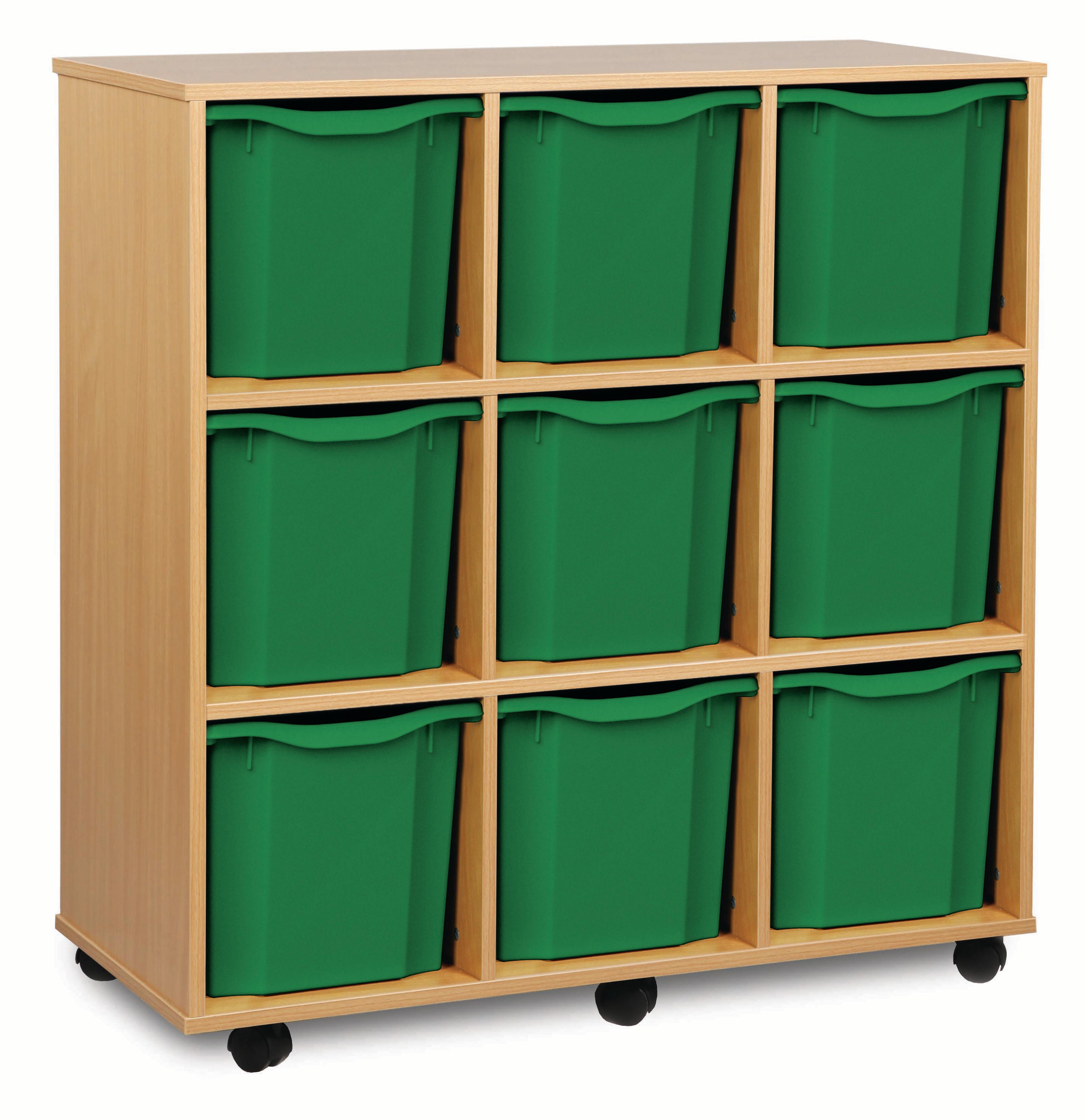 Classmates 9 Quad Tray Unit - Green - Beech
