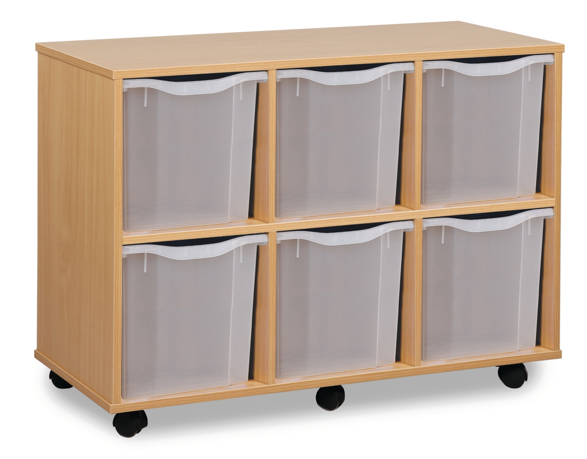 Classmates 6 Quad Tray Unit - Horizontal - Clear - Beech | GP057324CA | GLS