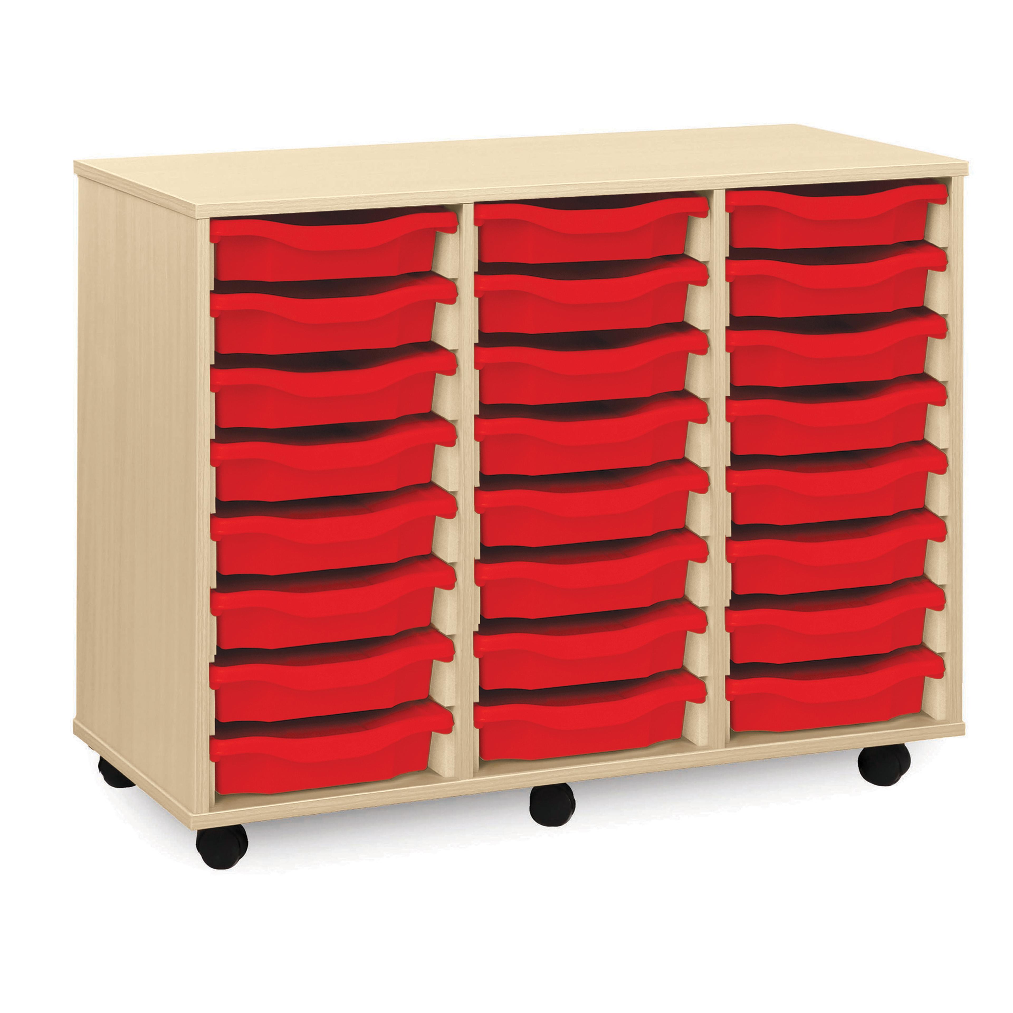 Classmates 24 Single Tray Unit - Vertical - Red - Maple