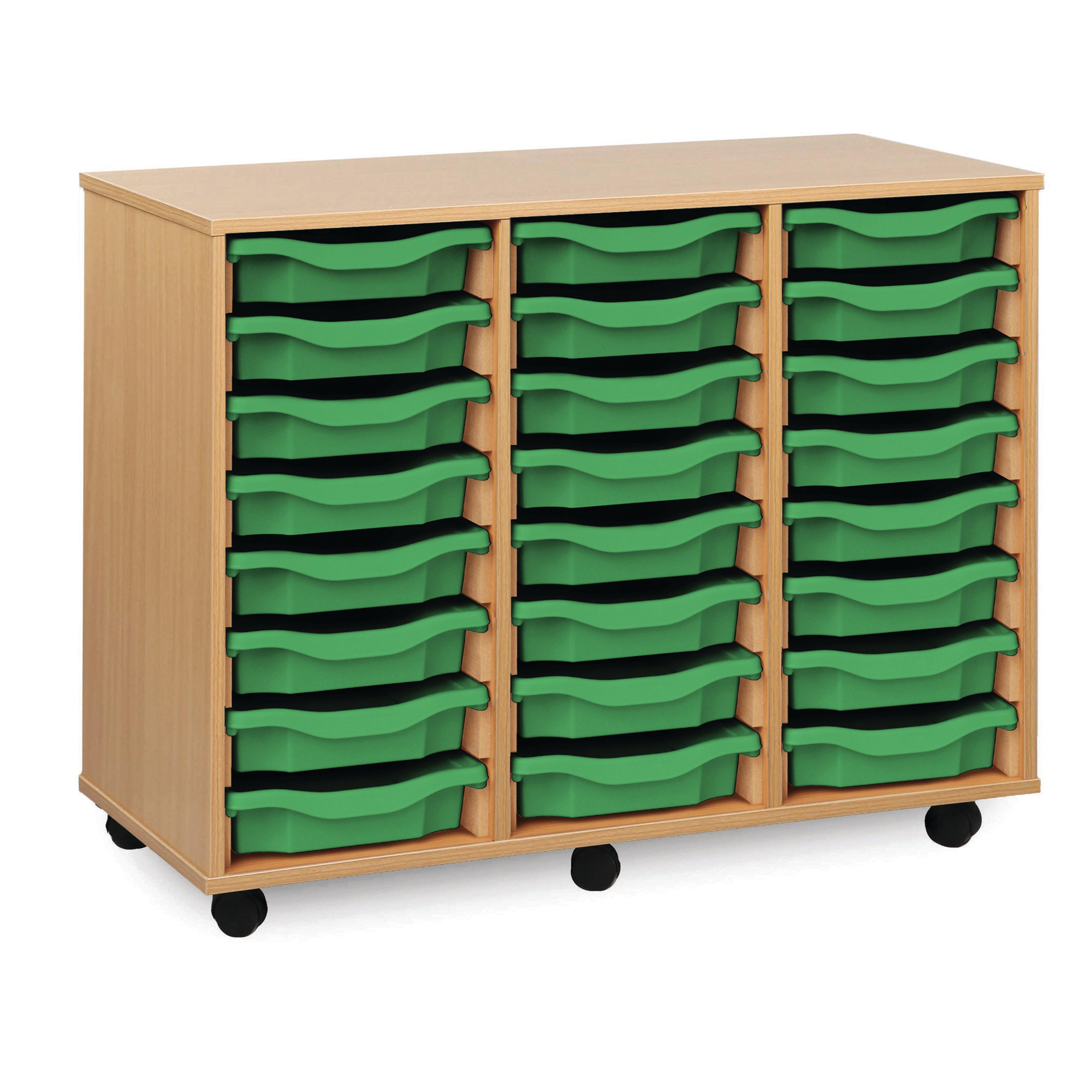 Classmates 24 Single Tray Unit - Vertical - Green - Beech