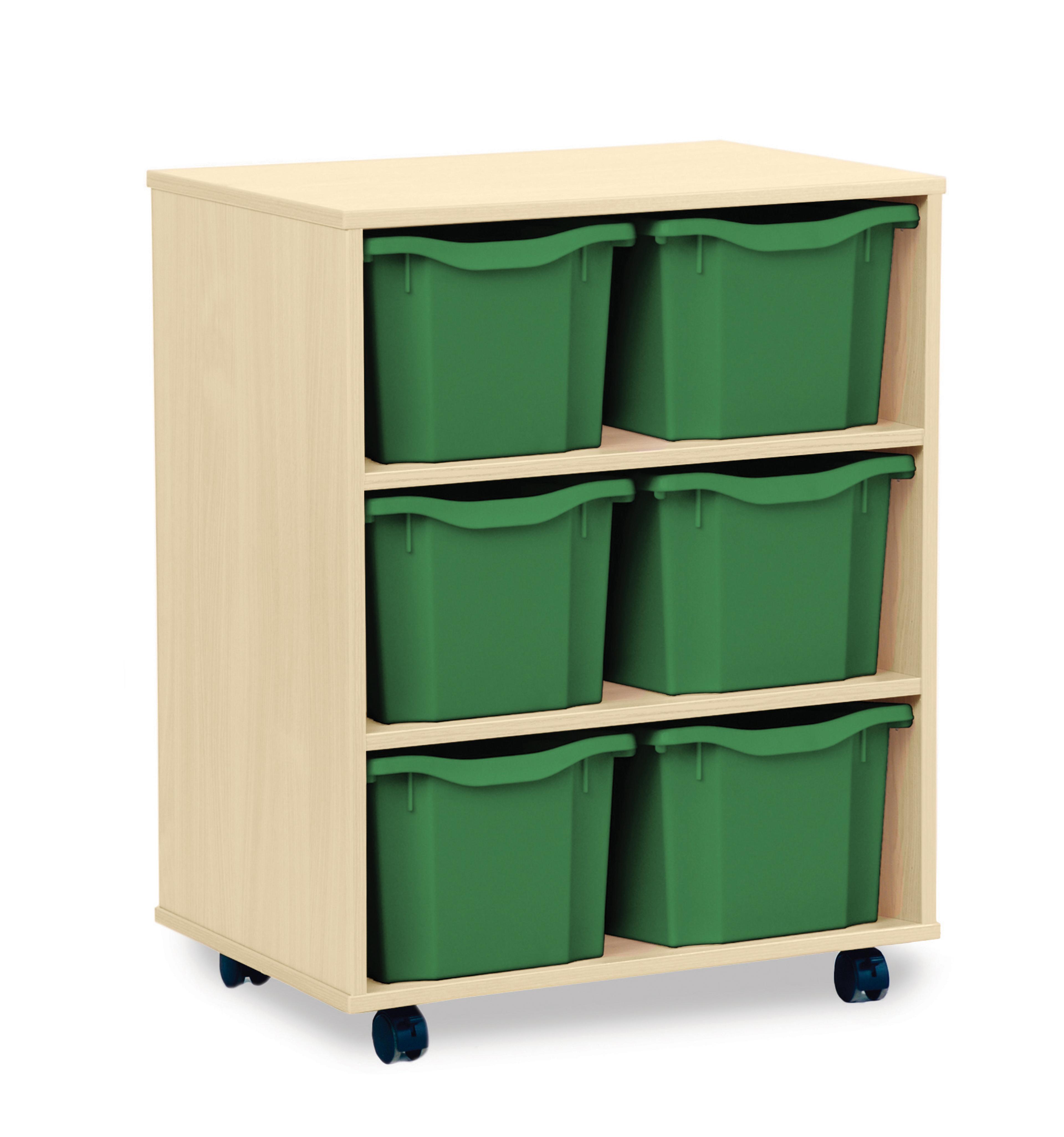 Classmates 6 Triple Tray Unit - Green - Maple