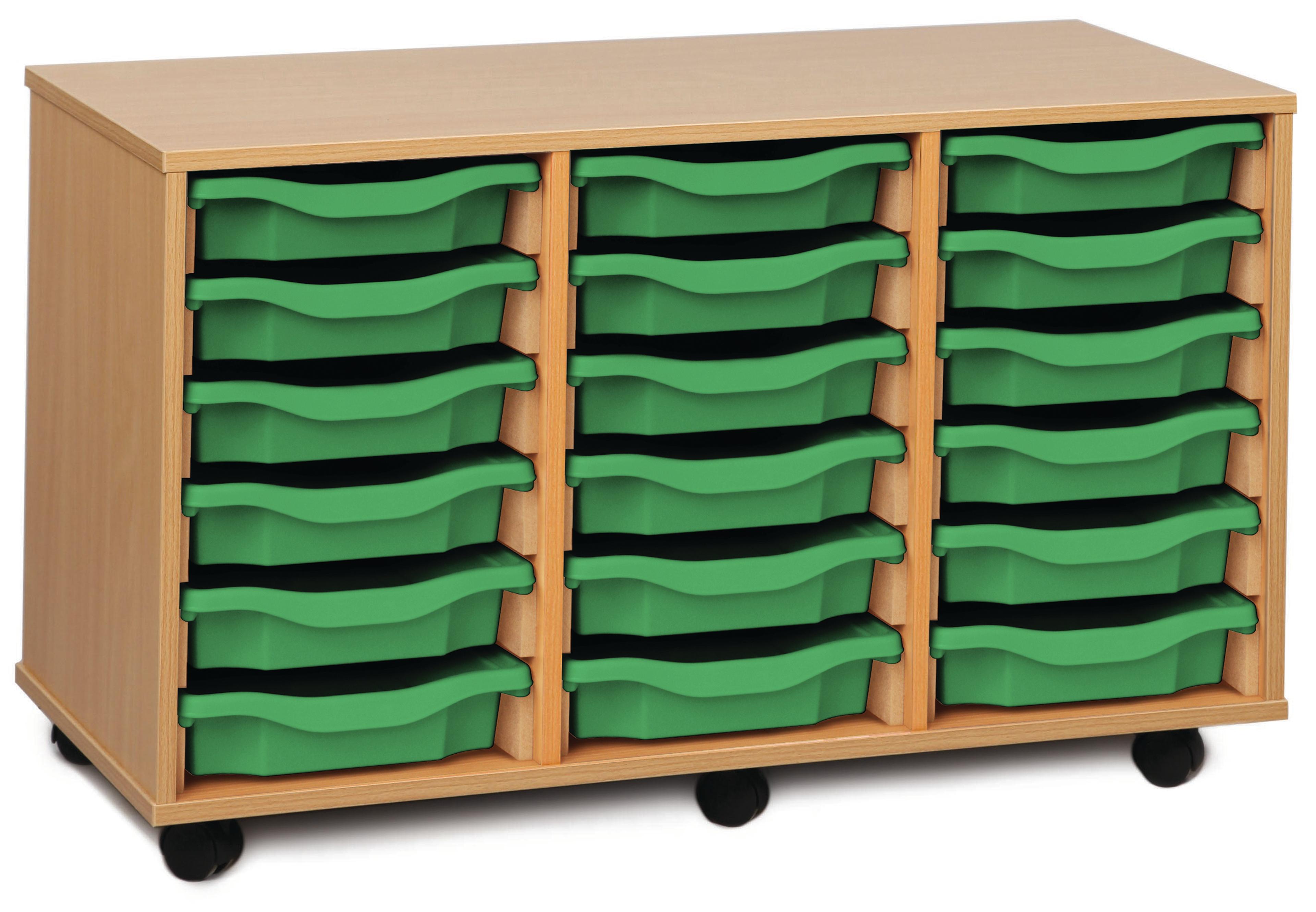 Classmates 18 Single Tray Unit - Green - Beech