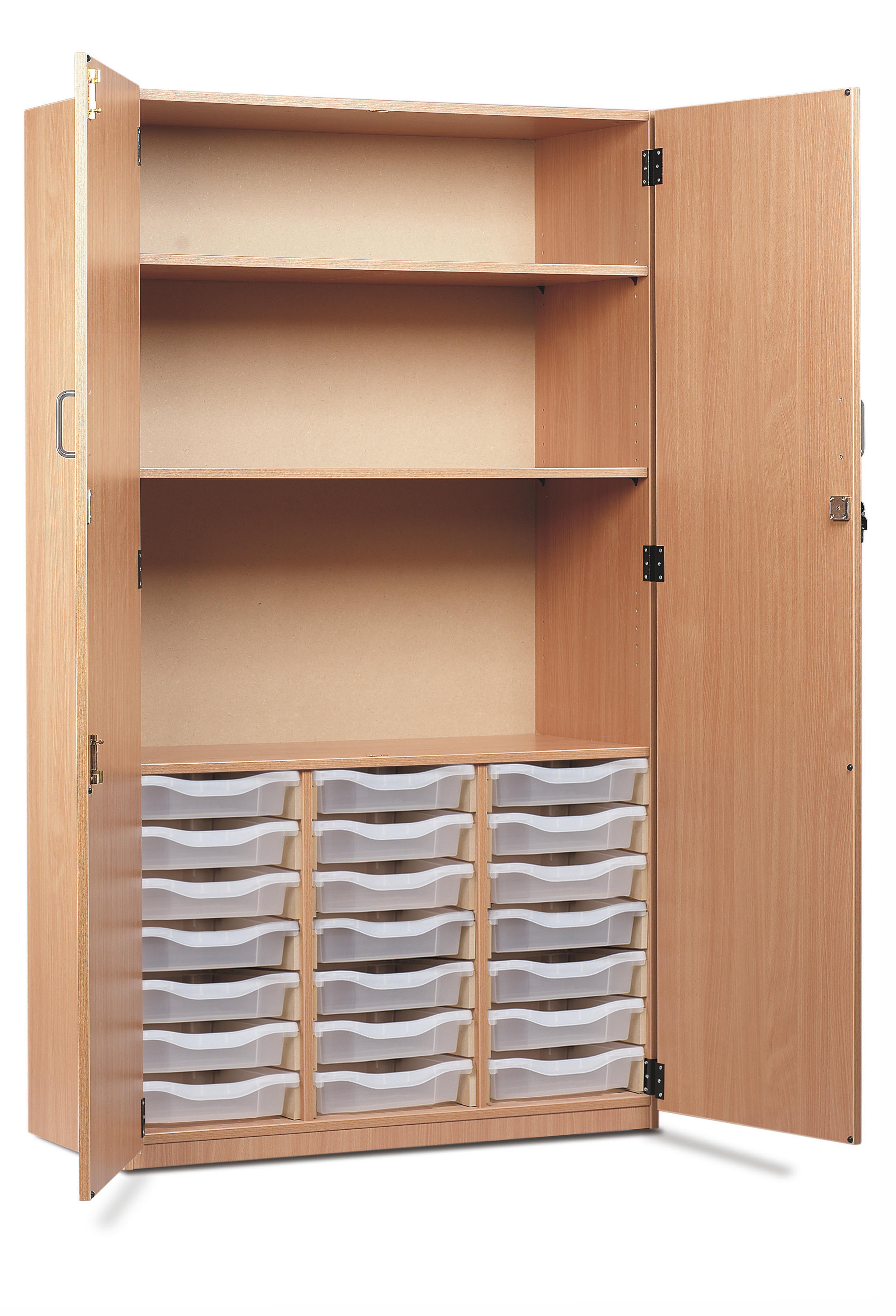 Classmates 21 Single Tray Full Door Storage Cupboard - Beech