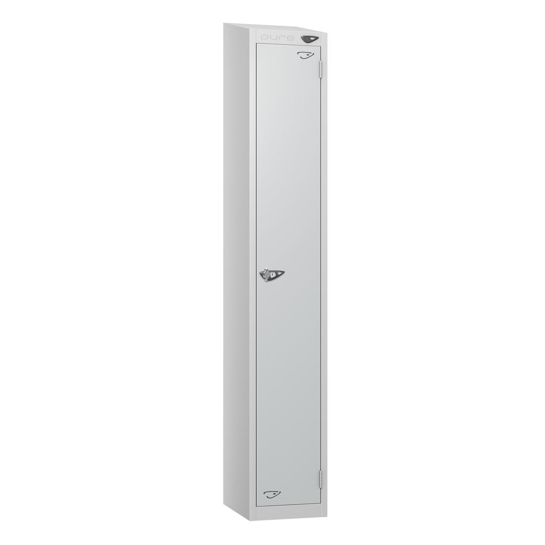 PURE Lockers - Full Height, Sloping Top, Depth 30cm - Silver - 1 Door ...