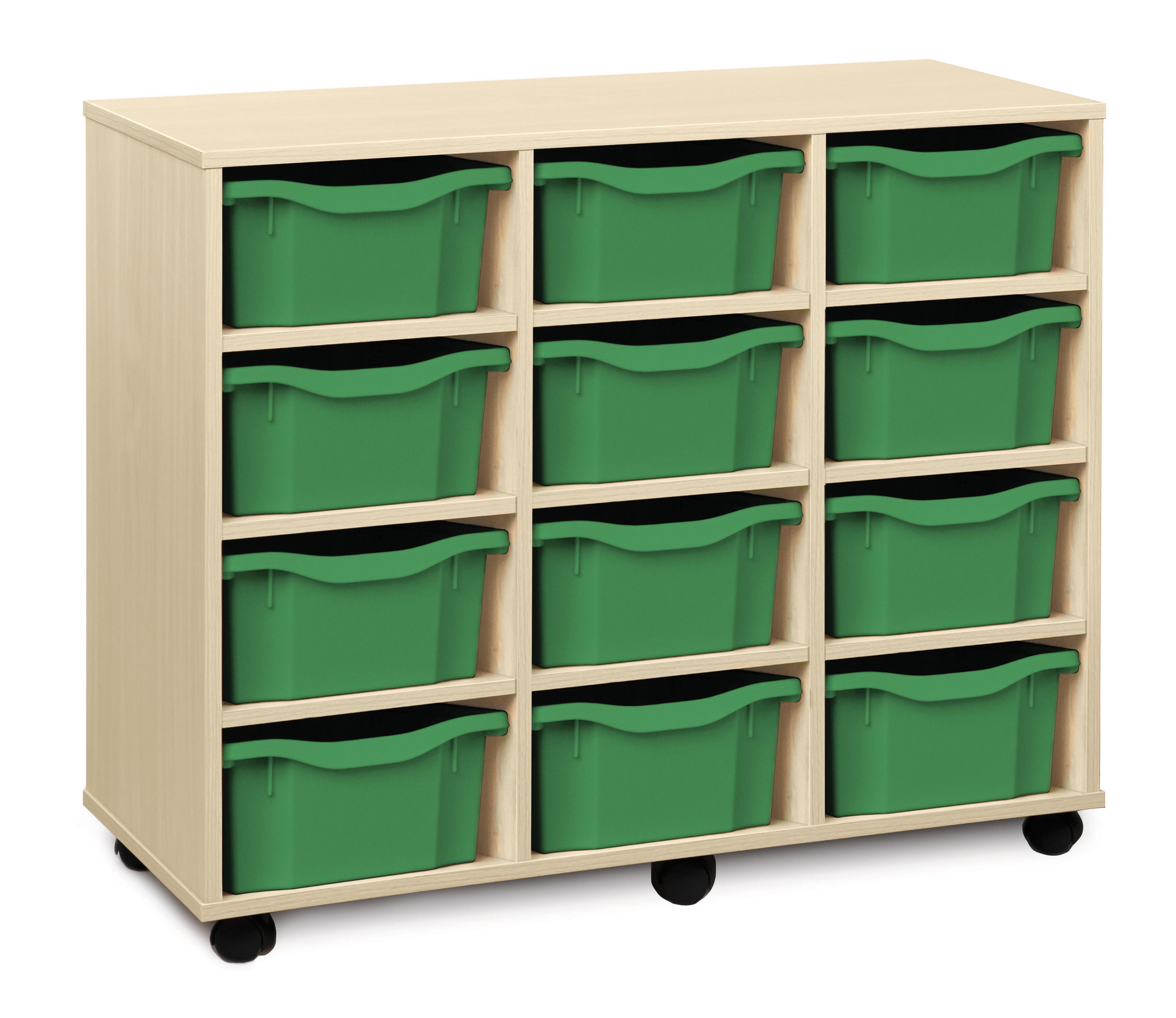 Classmates 12 Double Tray Unit - Green - Maple