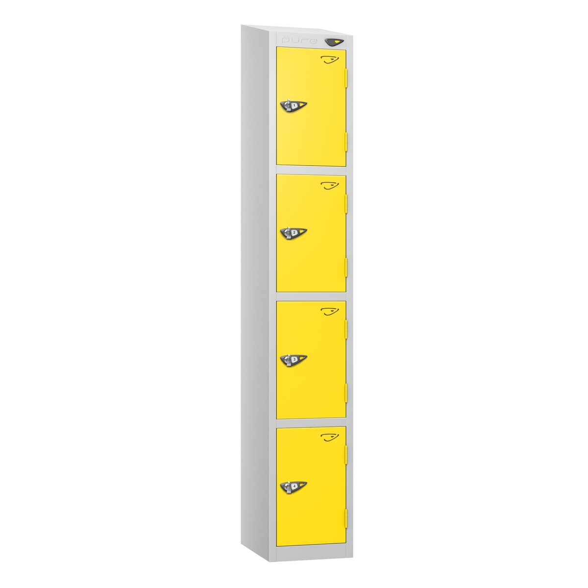 Top Folder Locker Full Height Sloping Top Lockers - 45cm Depth - Yellow - 4 Door ...