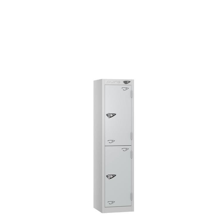 PURE Lockers - Low Height, Flat Top, Depth 30cm - Silver - 2 Door ...