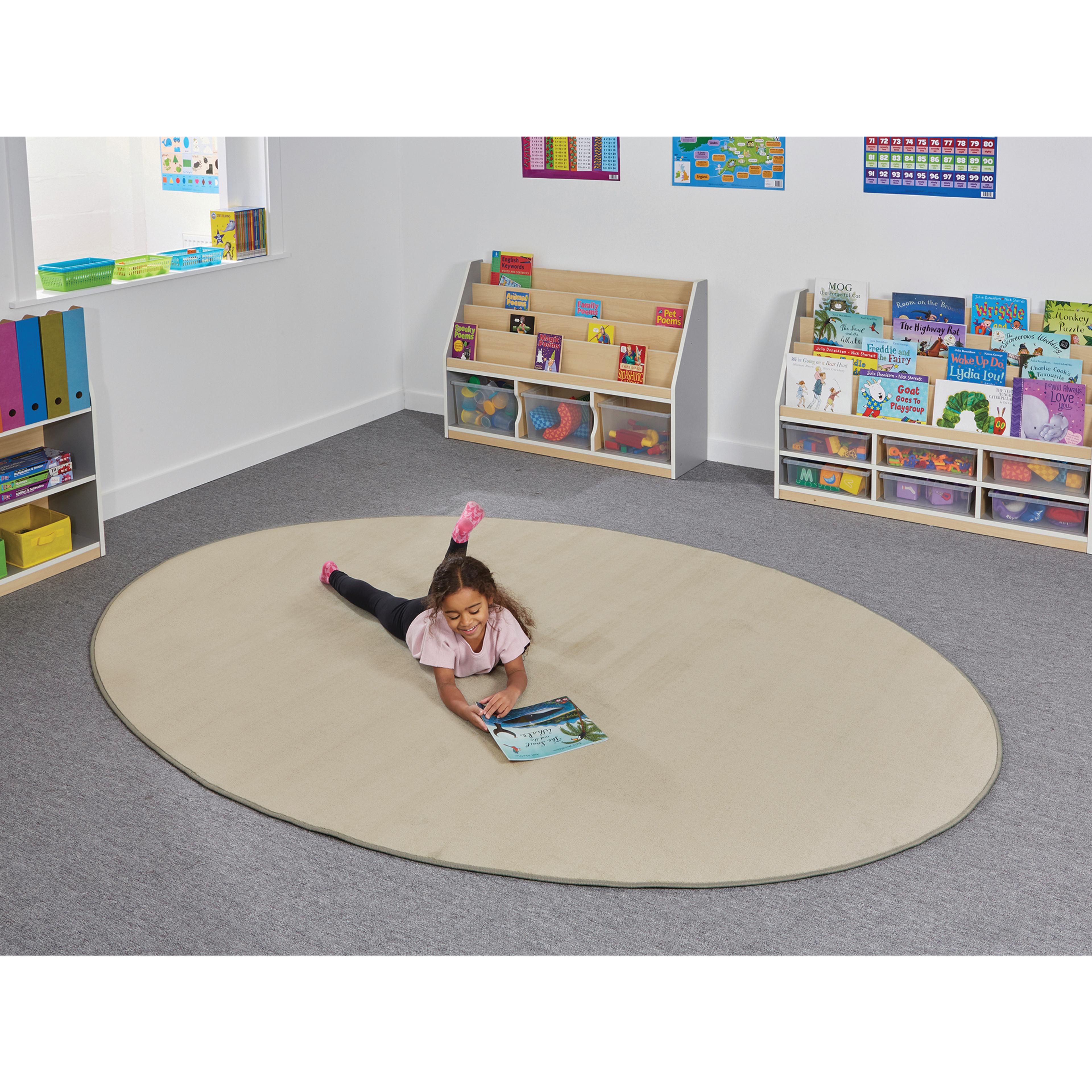 Neutral Oval Rug - Beige