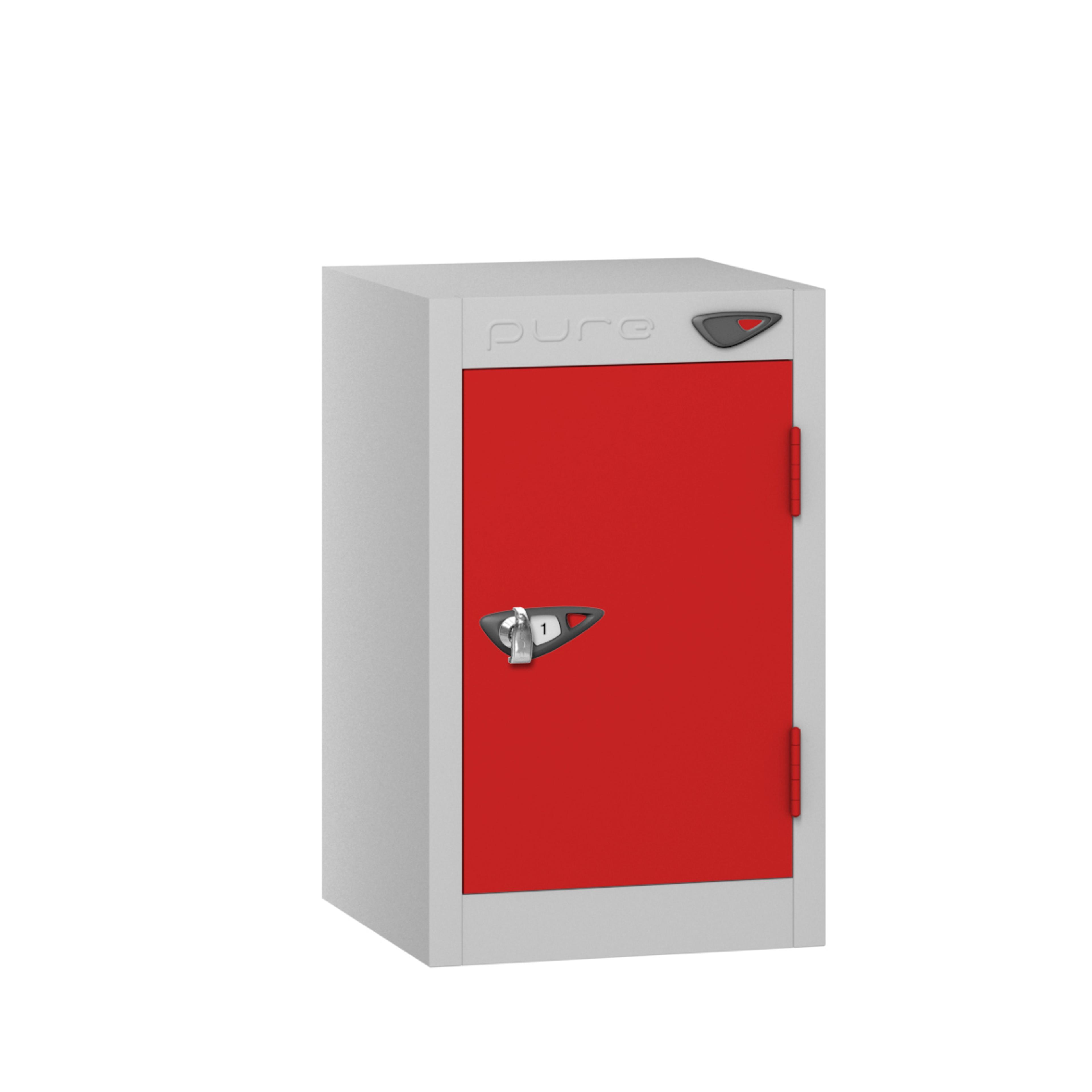 PURE Lockers - Quarto, Sloping Top, Depth 45cm - Red