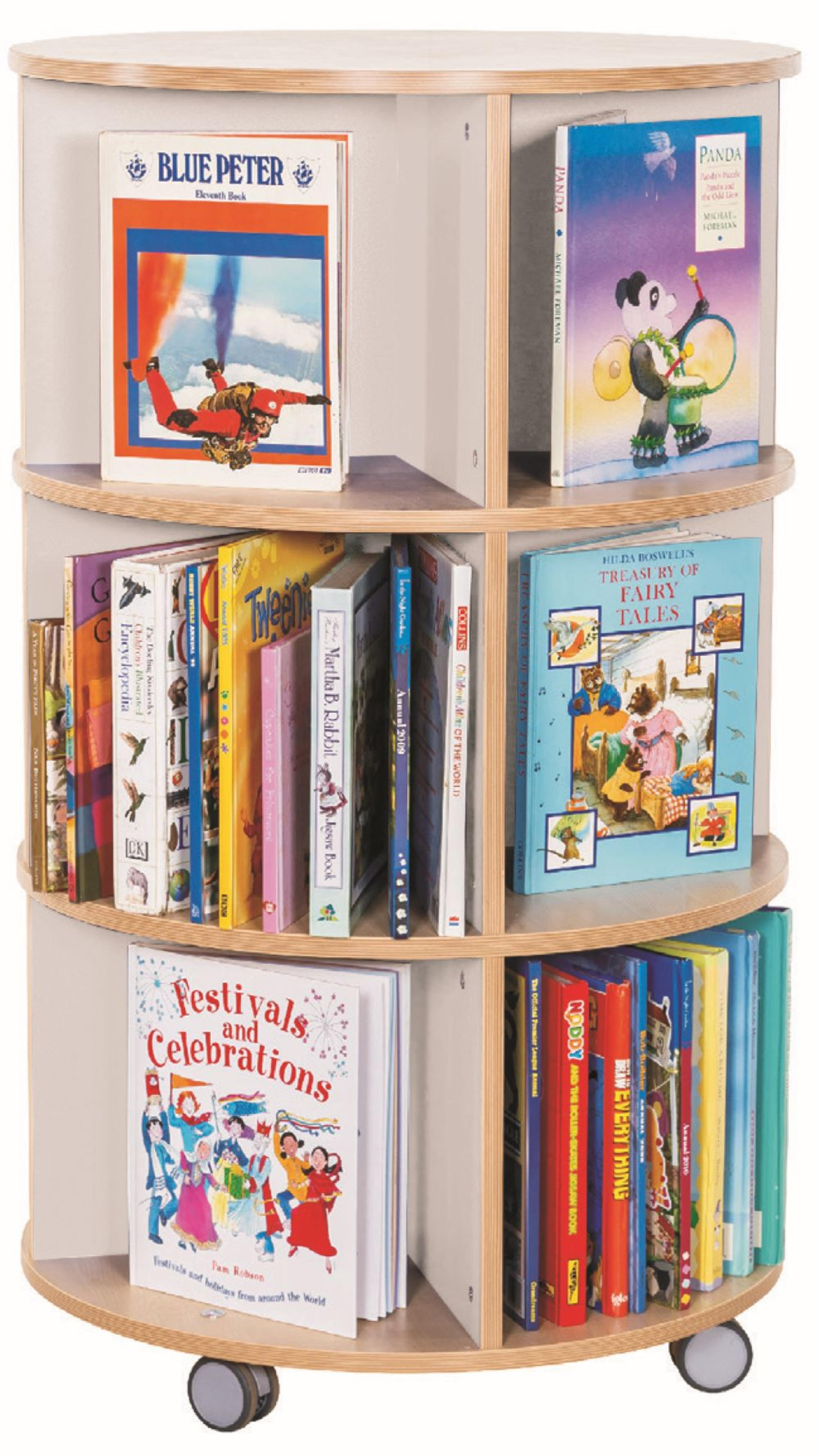Maplescape 3 Tier Book Carousel - Grey