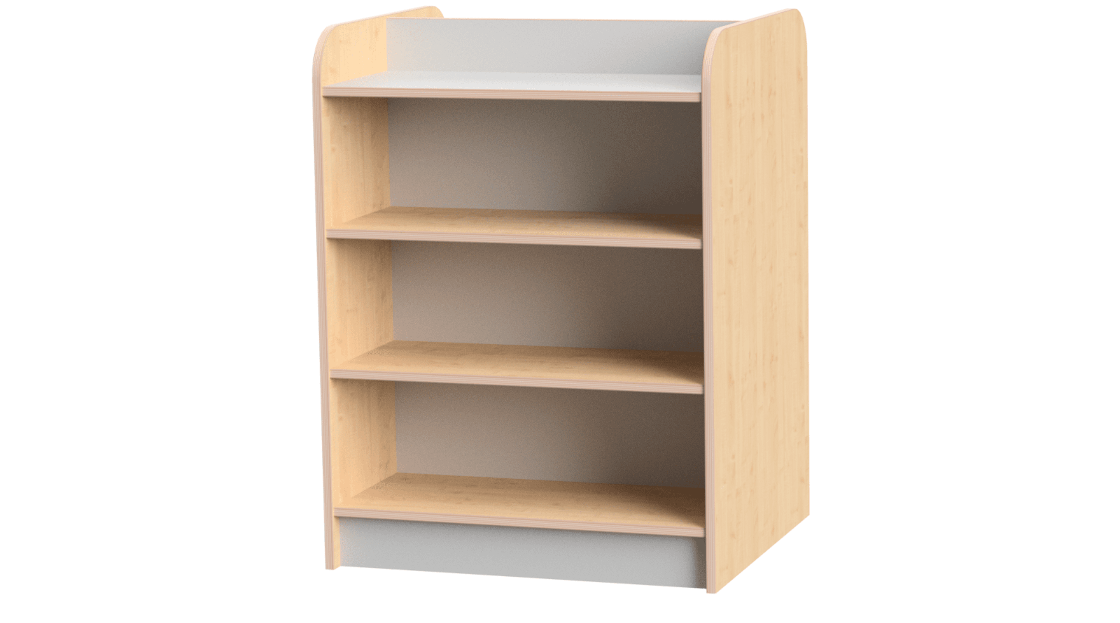 Maplescape Double Sided Library Bookcase - Grey - 1000mm