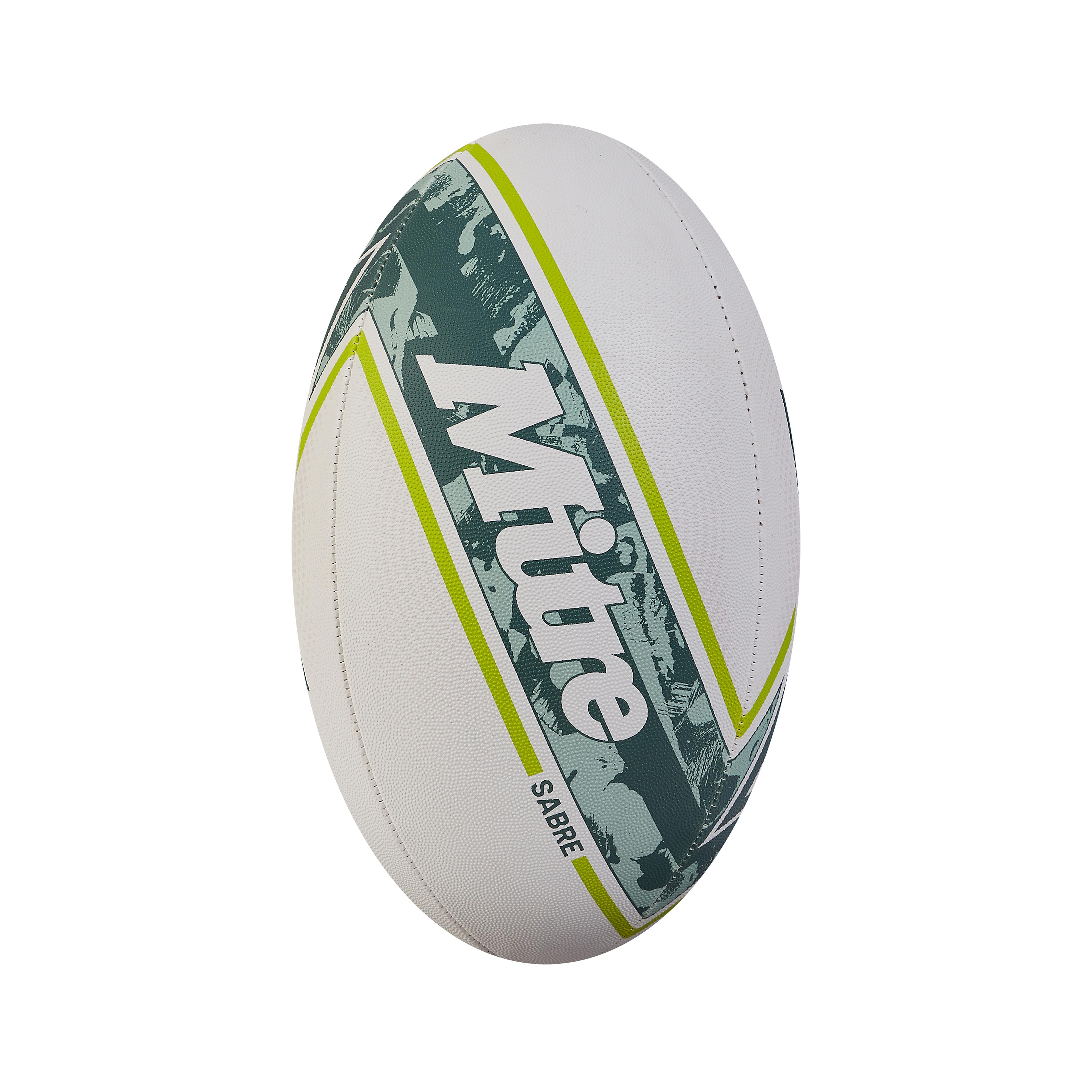 Mitre Sabre Training Rugby Ball - White/Mint/Lime - Size 4