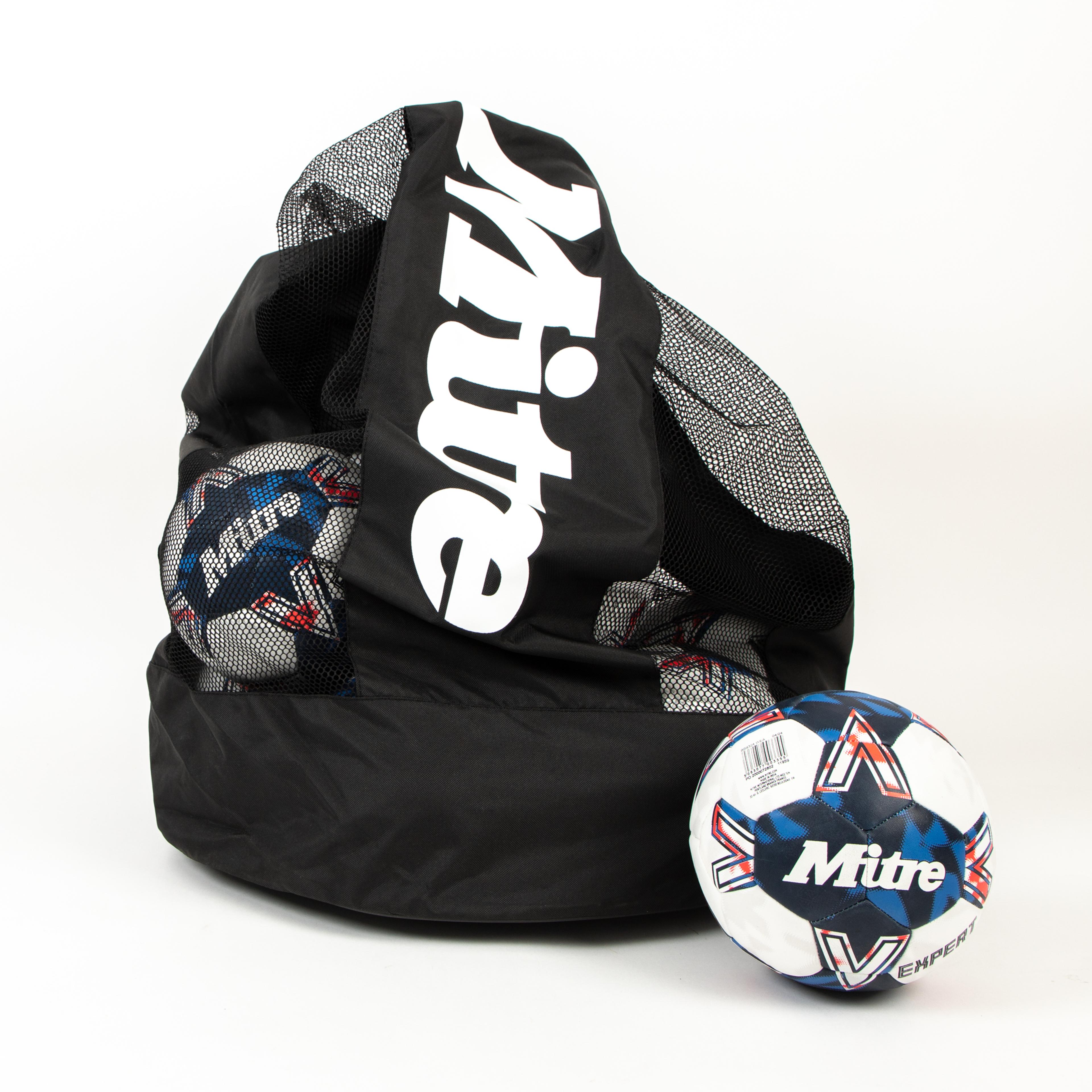 Mitre Expert Handball - White/Blue/Red - Size 2 - Pack of 12 with FREE BAG