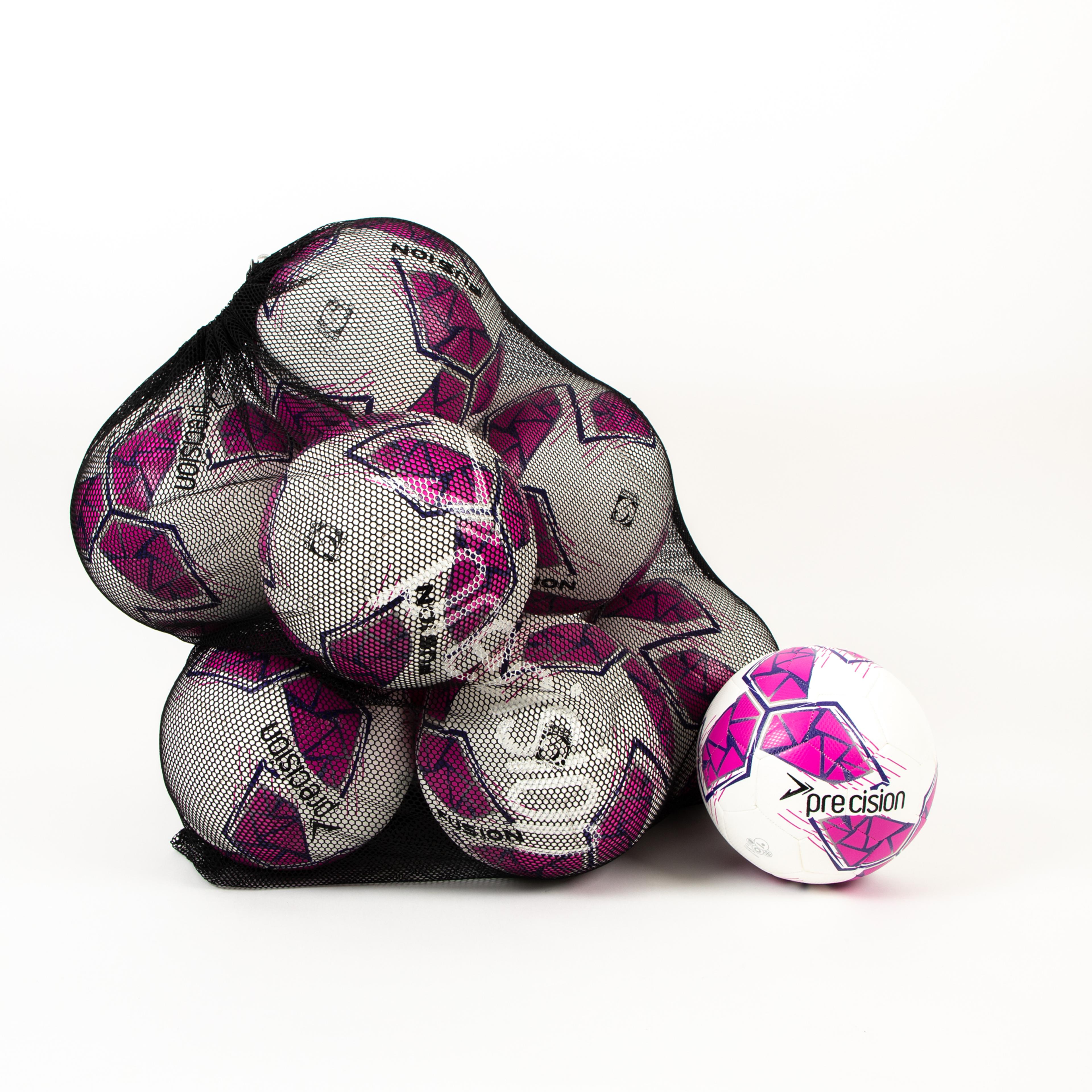 Precision Fusion FIFA Basic Training Ball - Pink - Size 3 - Pack of 10 with FREE BAG