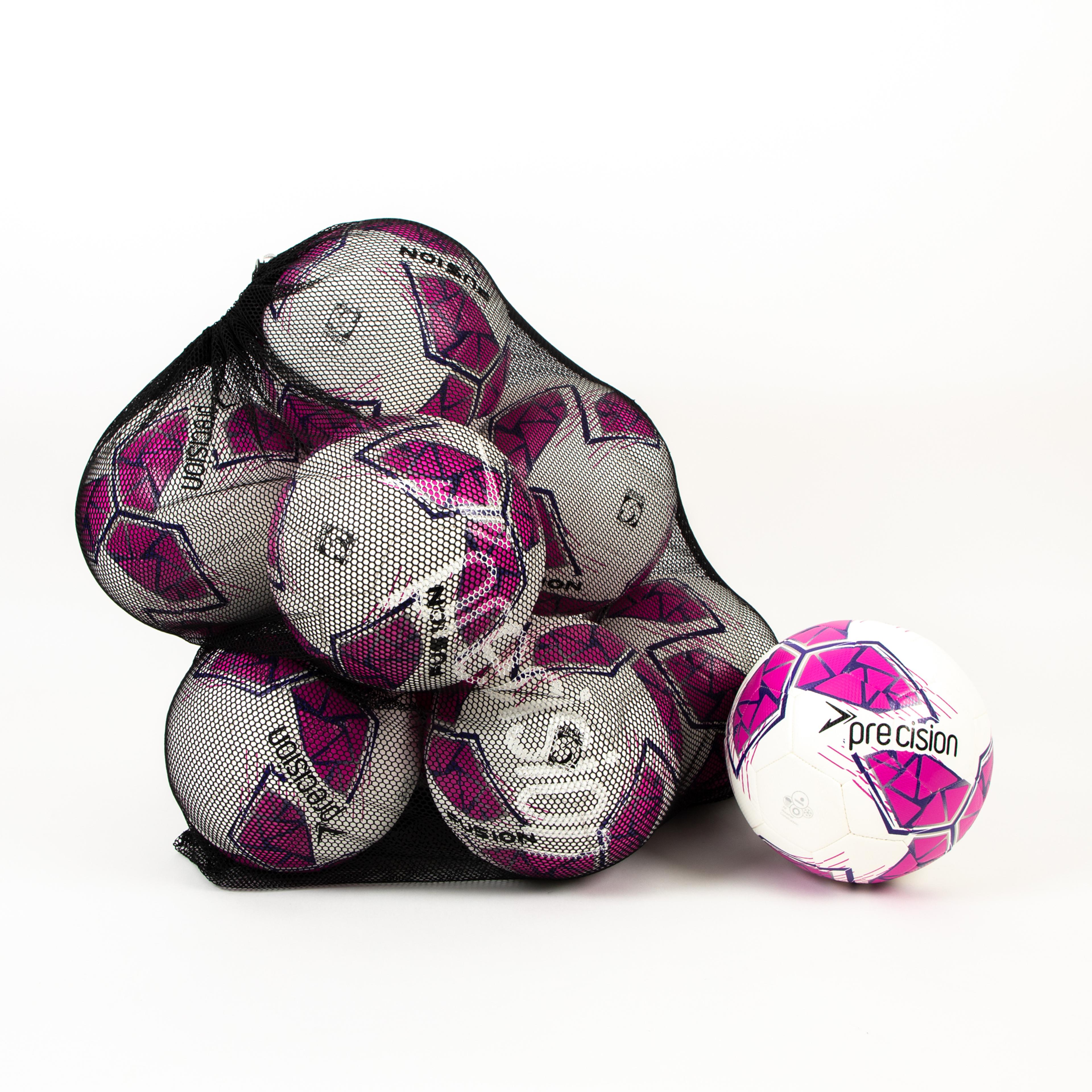 Precision Fusion FIFA Basic Training Ball - Pink - Size 5 - Pack of 10 with FREE BAG