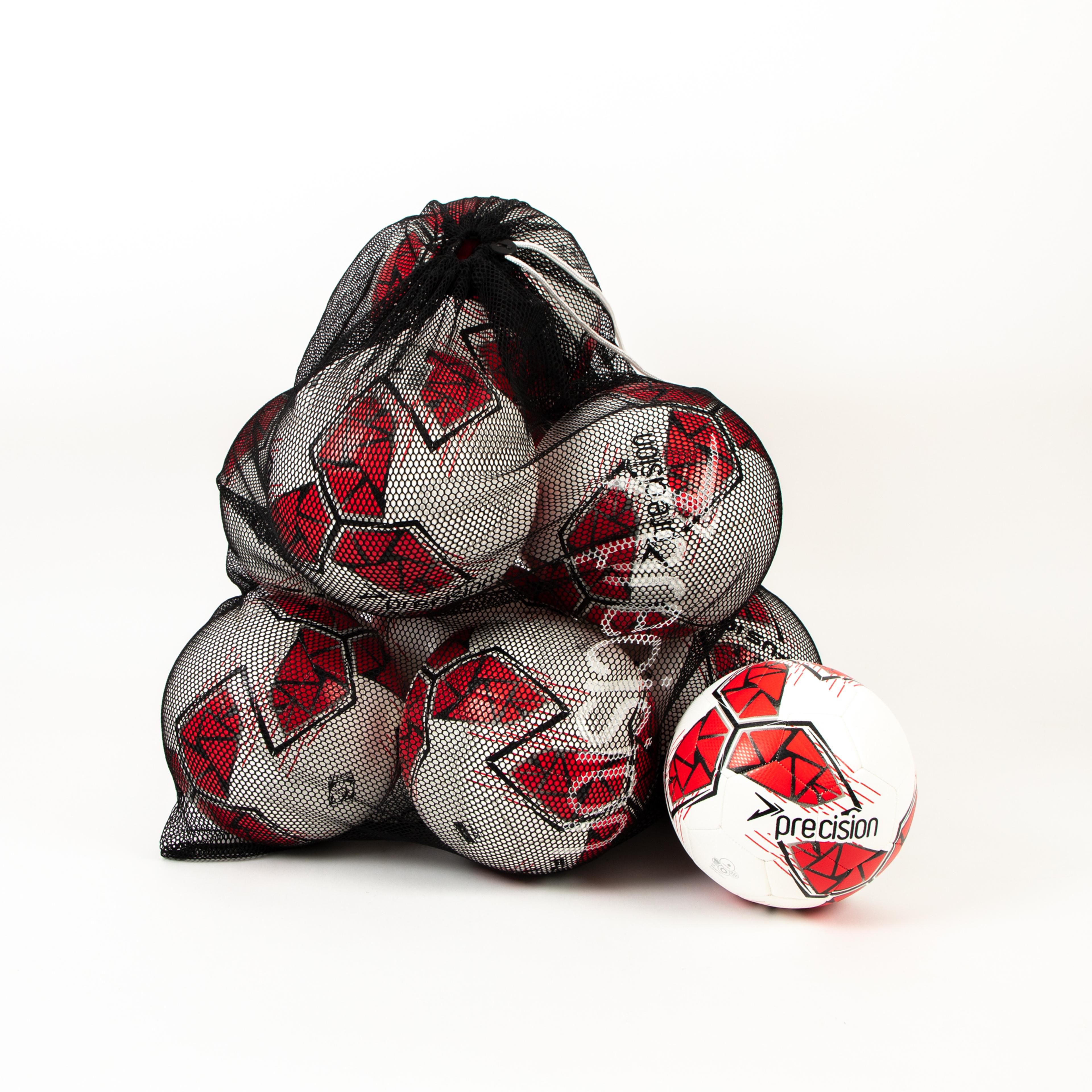 Precision Fusion FIFA Basic Training Ball - White/Red - Size 5 - Pack of 10 with FREE BAG