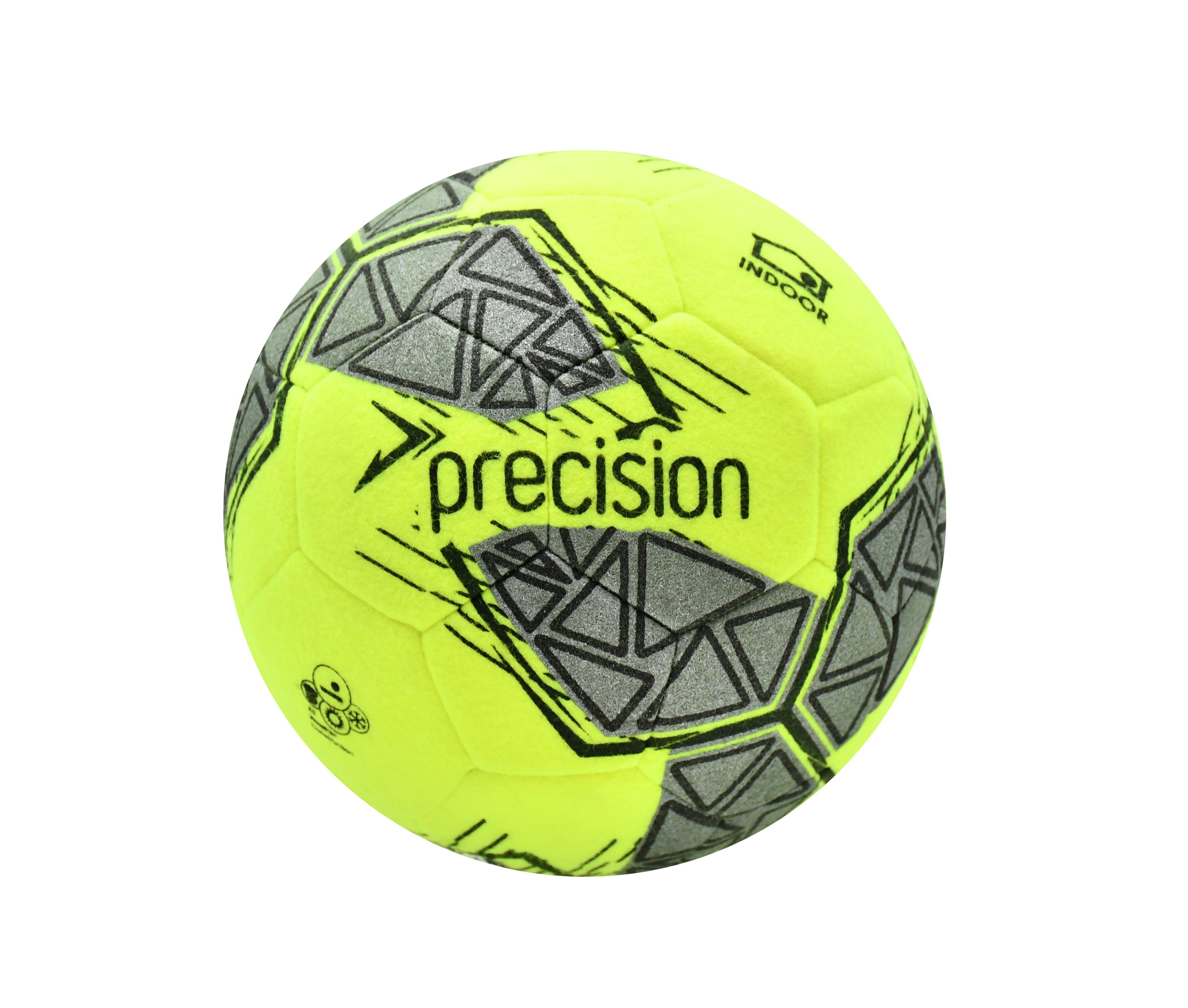 Precision Fusion Indoor Football - Yellow/Grey - Size 4 - Pack of 5 with FREE BALL & BAG