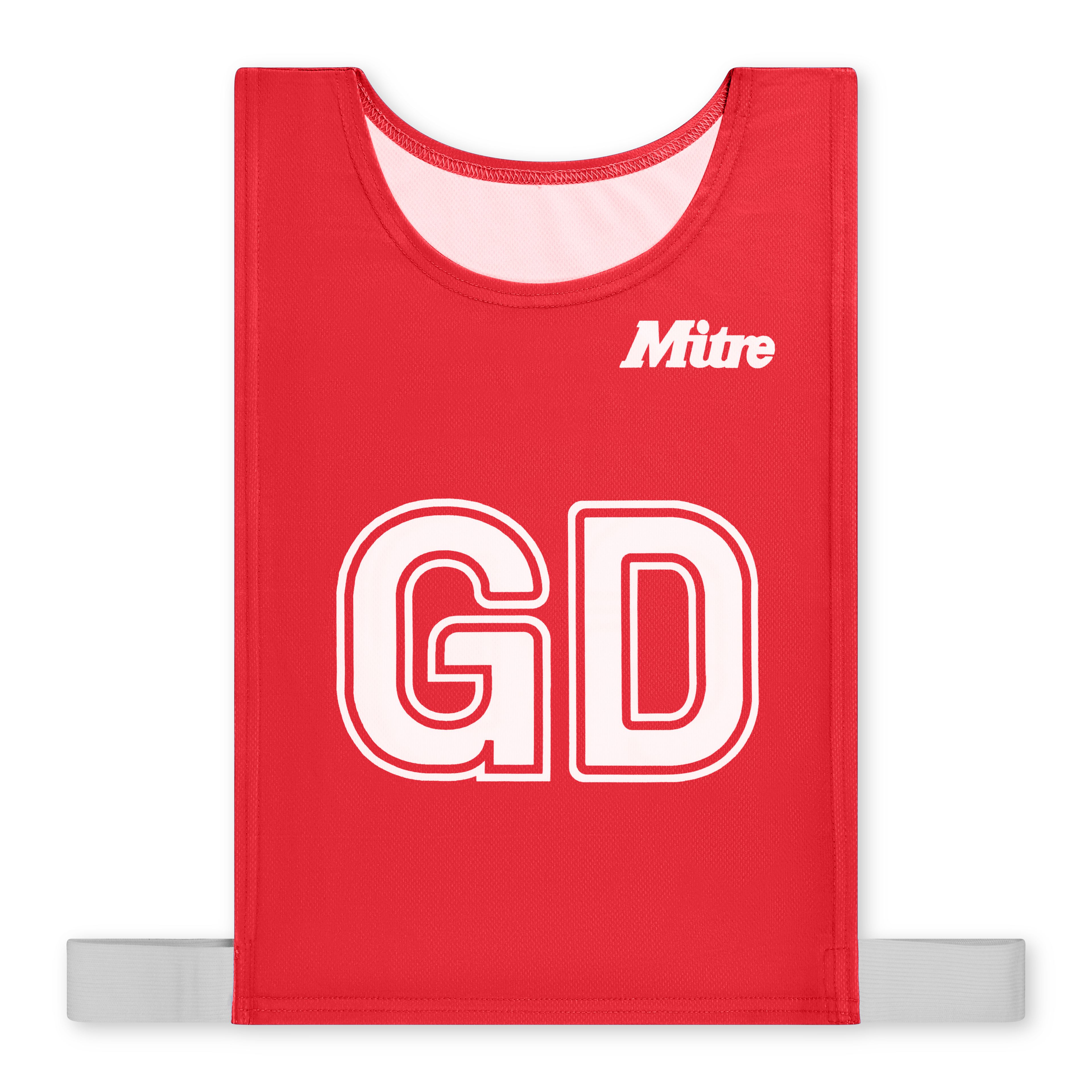 Mitre Pro Netball Bib - Red - Medium - Pack of 7