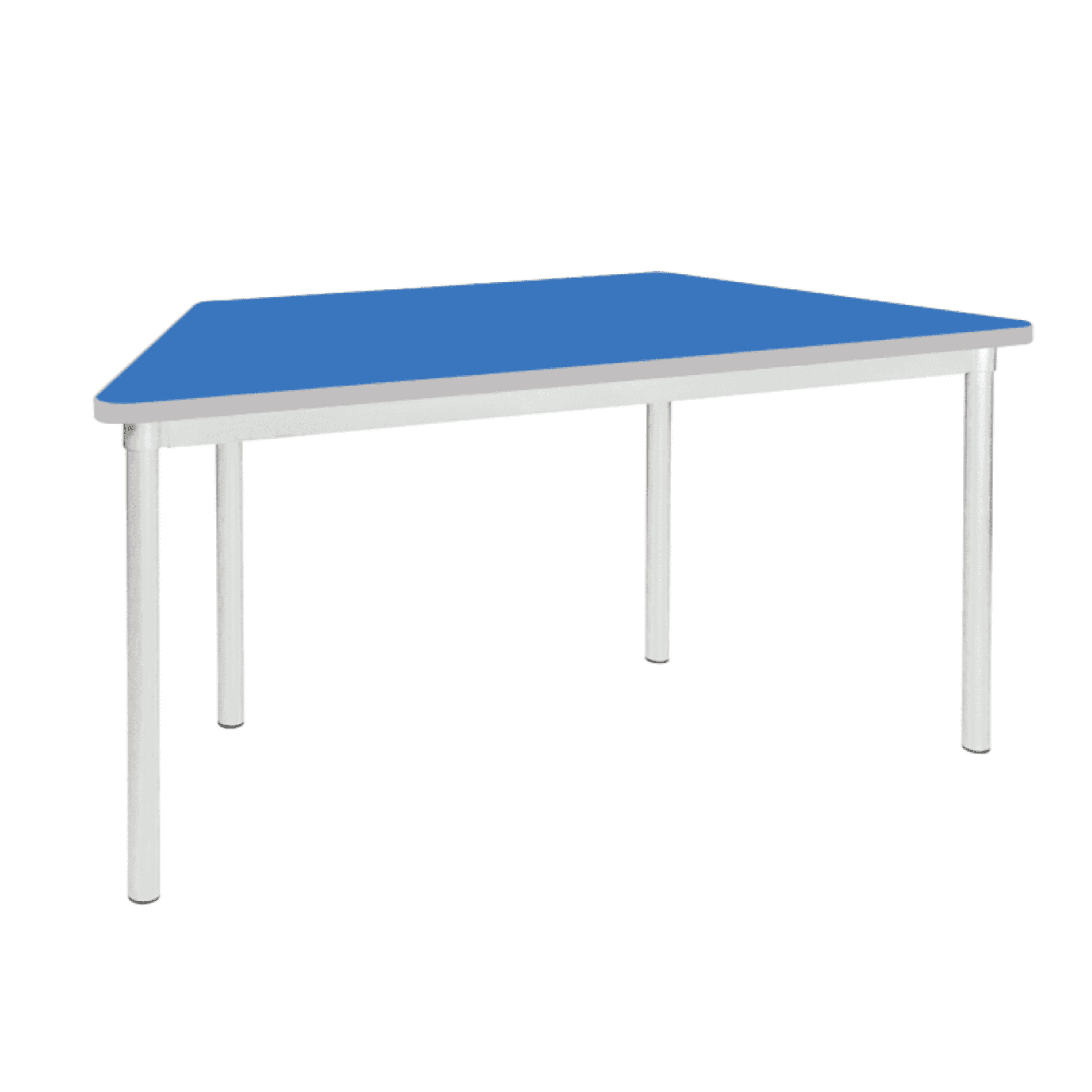 Early Years Trapezoidal Table Silver Frame L1400 x W590mm - Blue