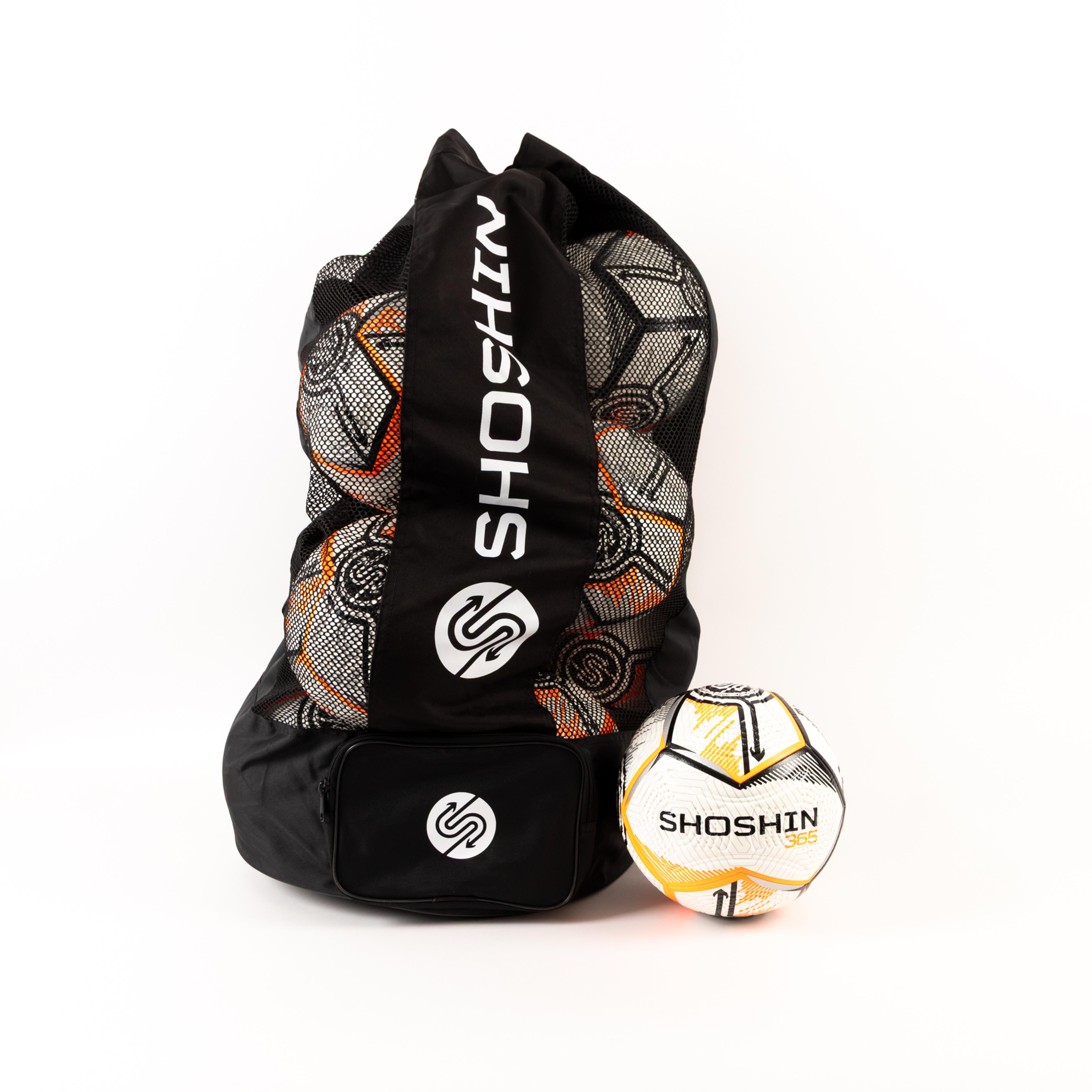 SHOSHIN 365 Training Football - White/Orange/Black - Size 5 - Pack of 12 with FREE Bag