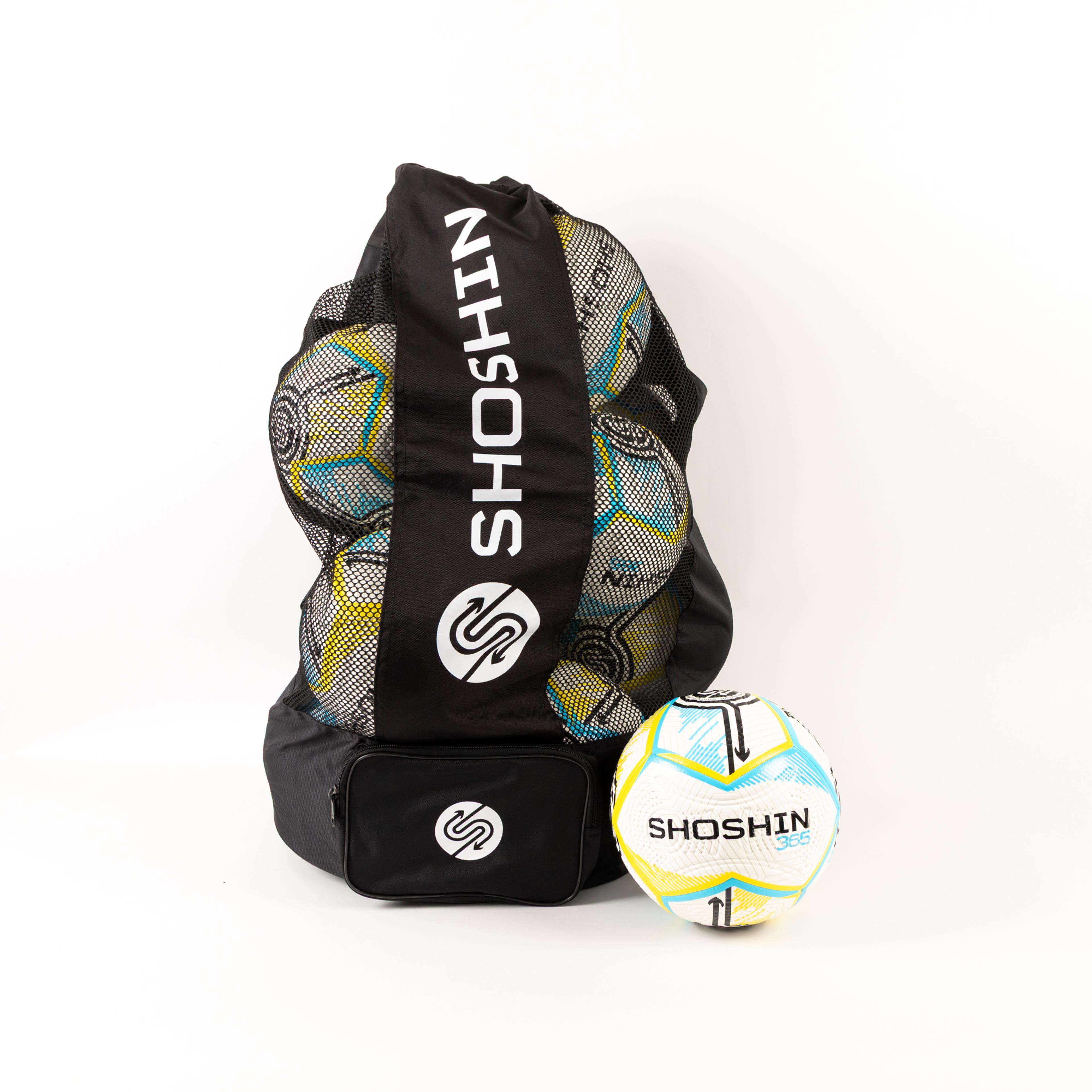 SHOSHIN 365 Training Football - White/Blue/Yellow - Size 3 - Pack of 12 with FREE Bag