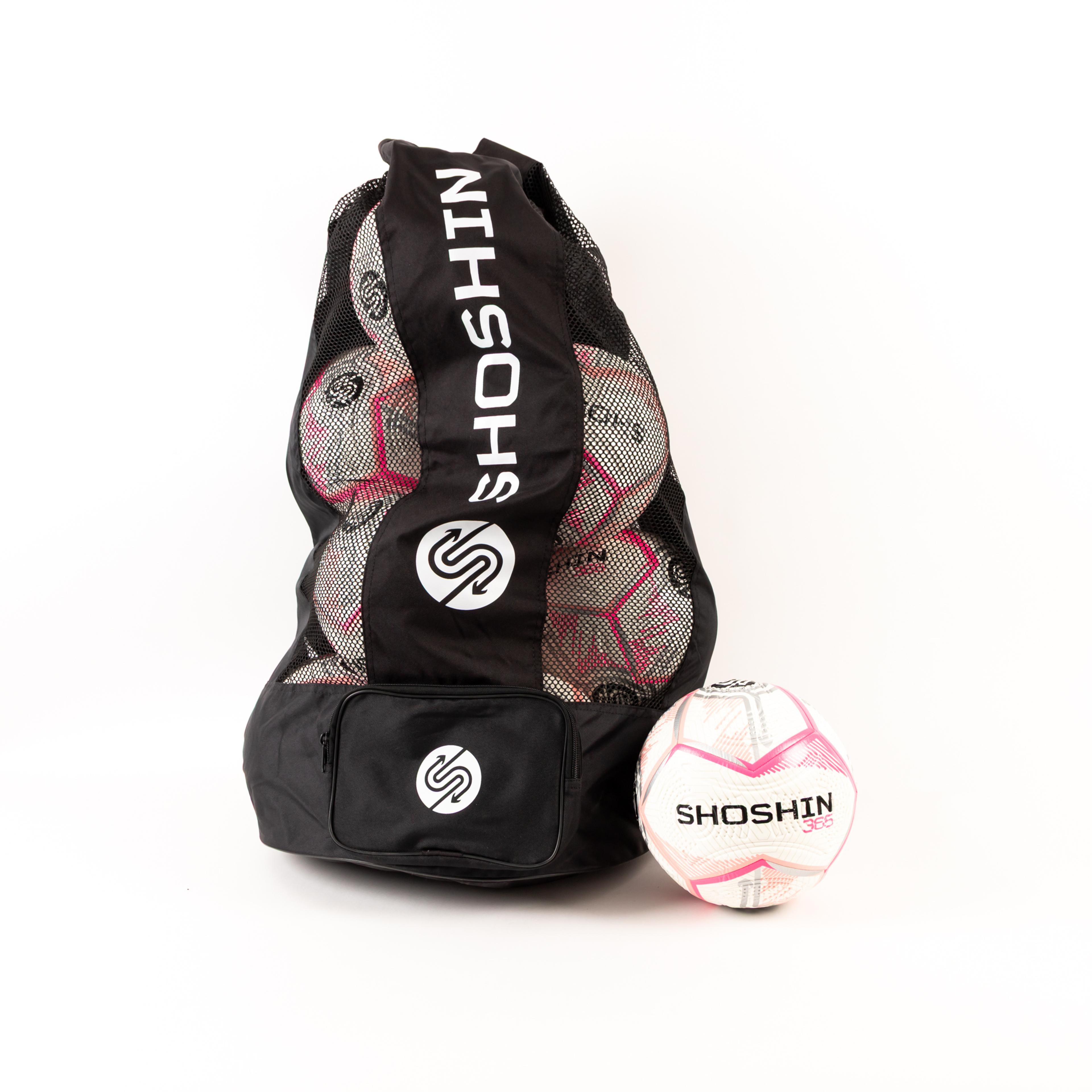 SHOSHIN 365 Training Football - White/Pink/Grey - Size 3 - Pack of 12 with FREE Bag