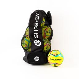 SHOSHIN 365 Training Football - Yellow/Blue/Pink - Size 4 - Pack of 12 with FREE Bag