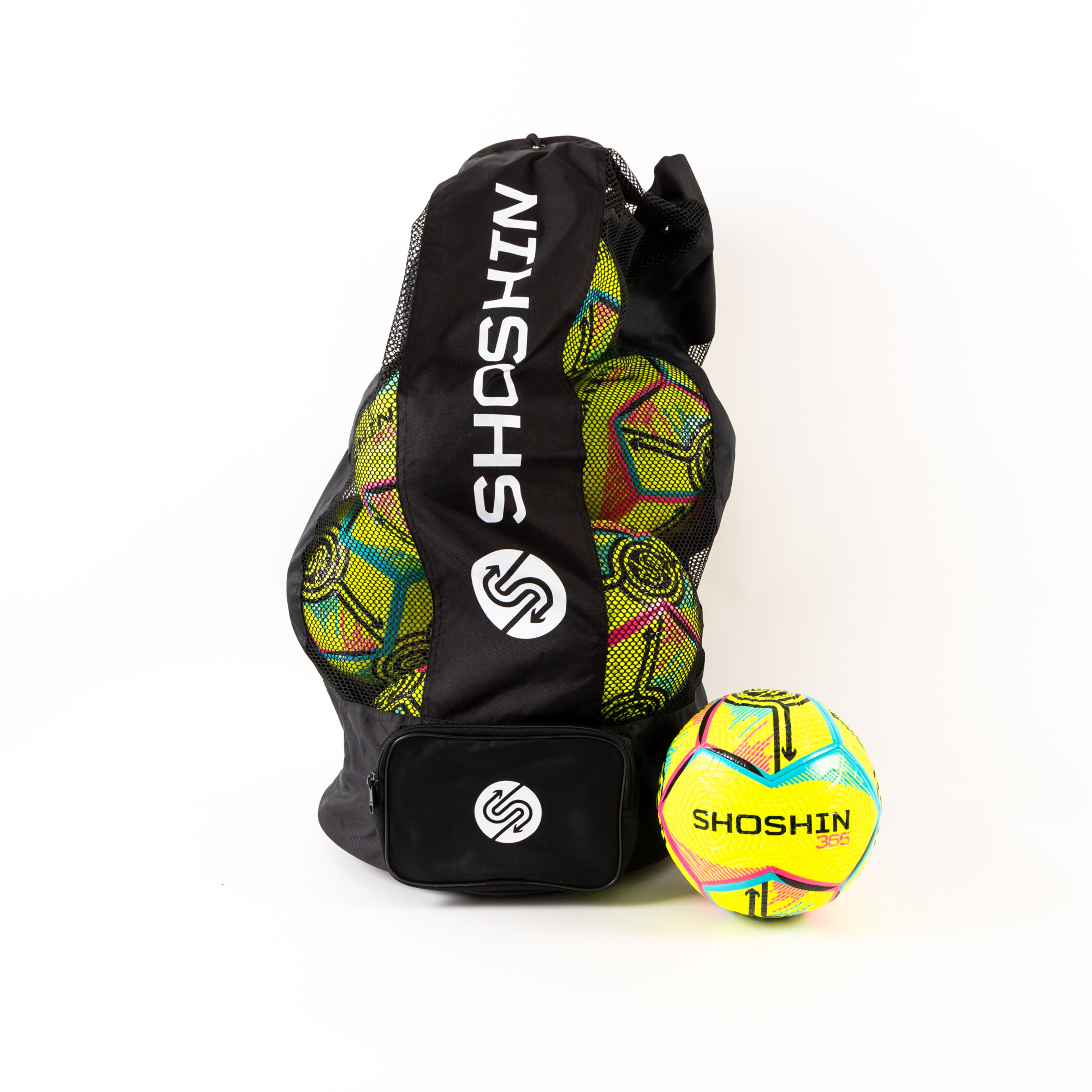 SHOSHIN 365 Training Football - Yellow/Blue/Pink - Size 4 - Pack of 12 with FREE Bag