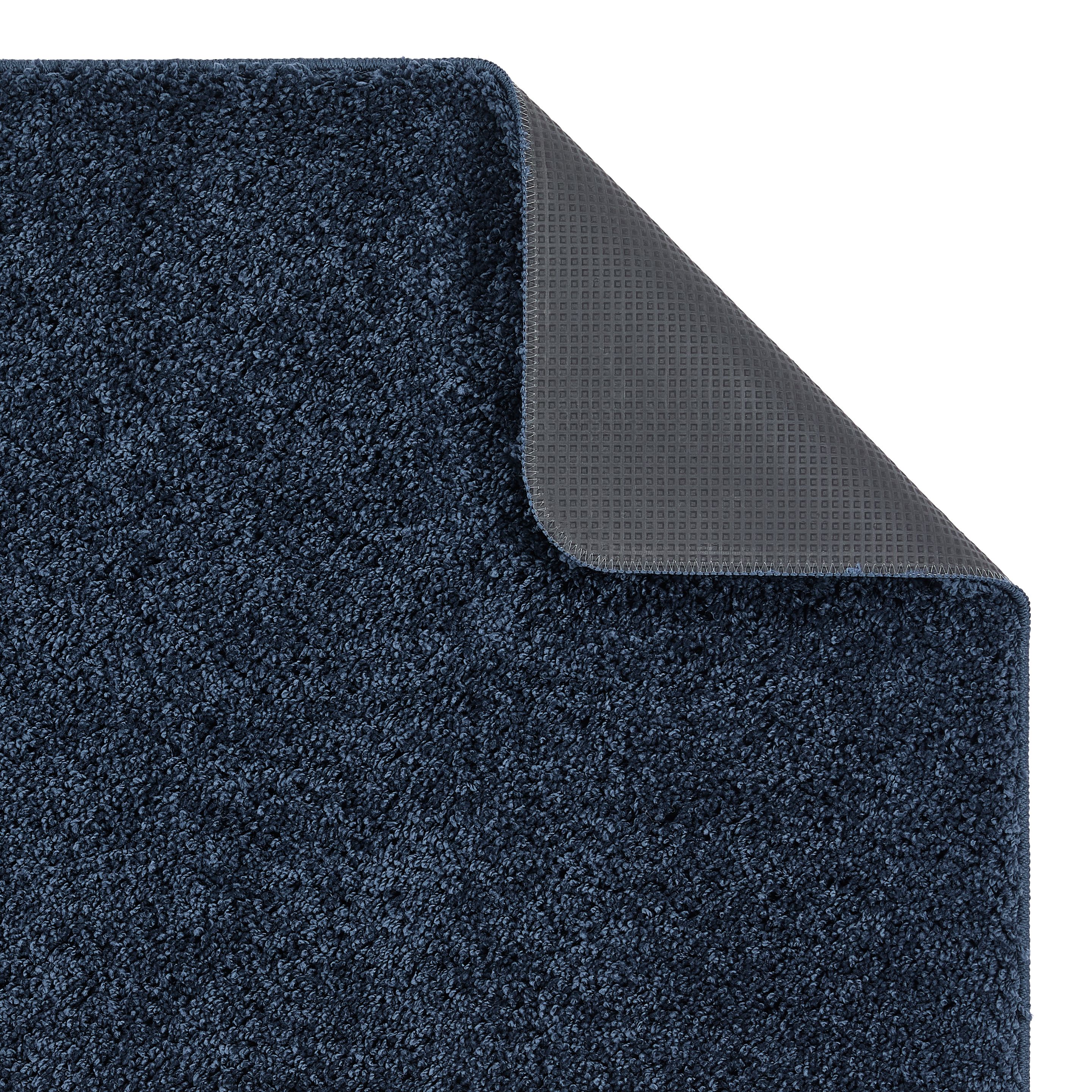 Plain Shaggy Stain Resistant Washable Rug -100 x 150cm - Navy