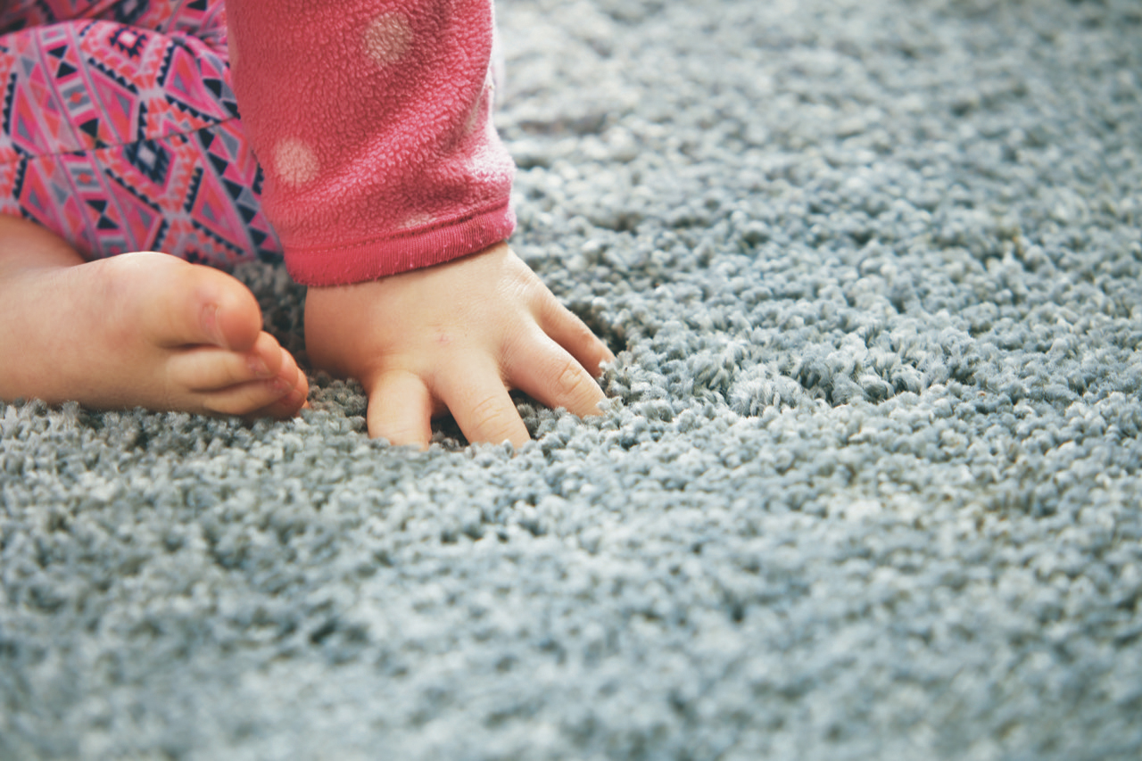 Shaggy Stain Resistant Circle Rug DMBLUE