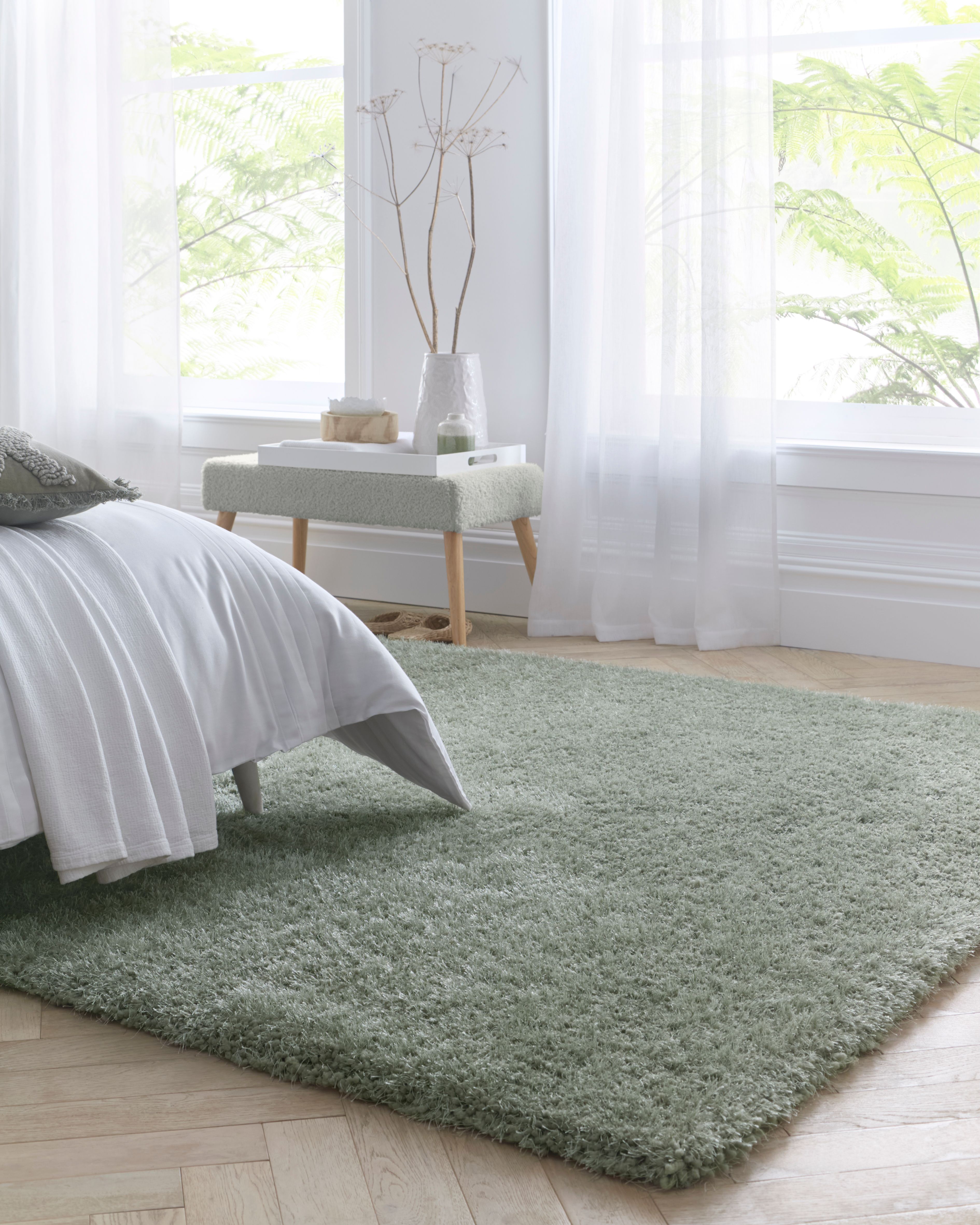 Chicago Shaggy Rug - Sage - 140x200