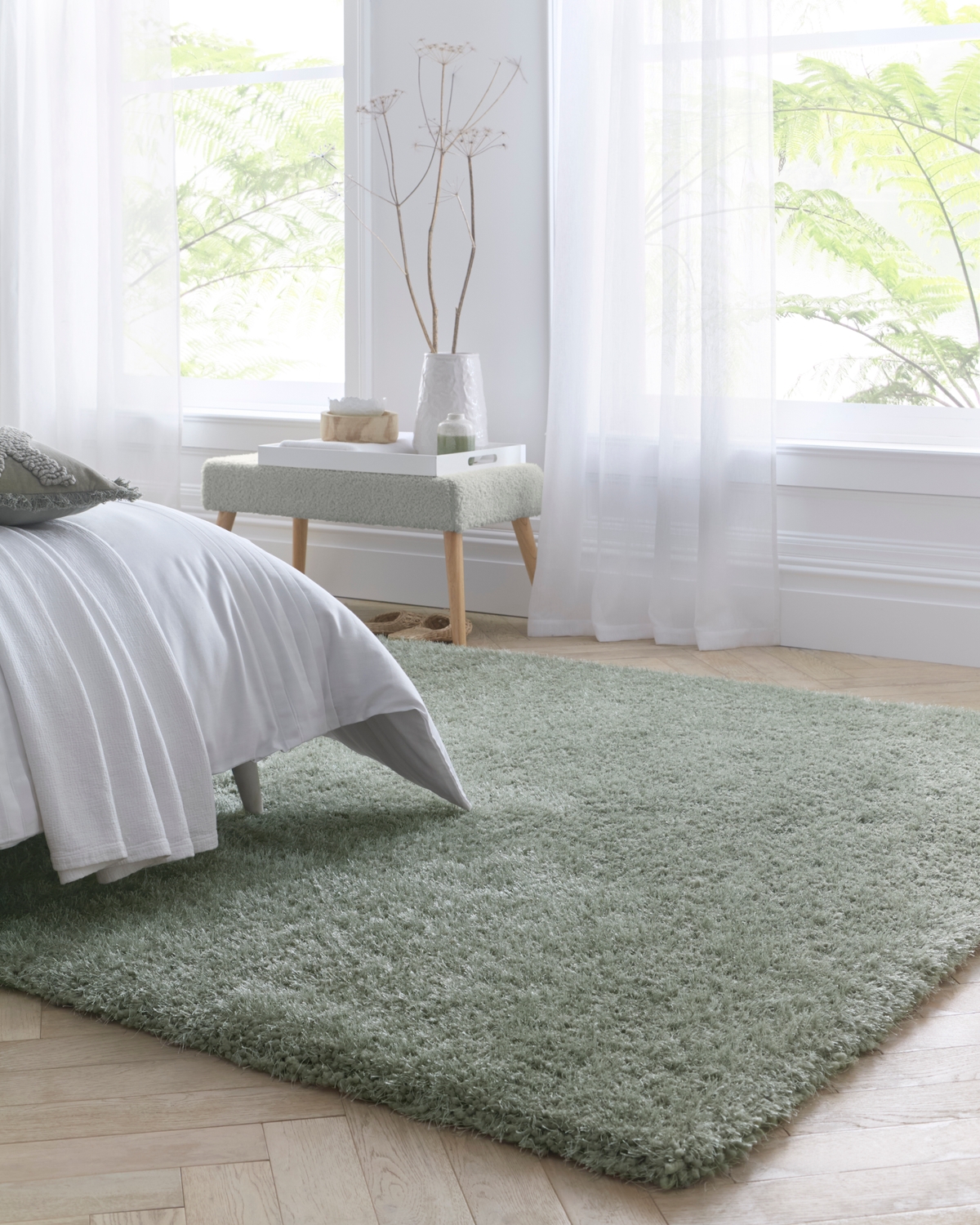 Hope Forest Rug Chicago Shaggy Rug - Sage - Large 140 x 200cm | HP060143HA | Hope
