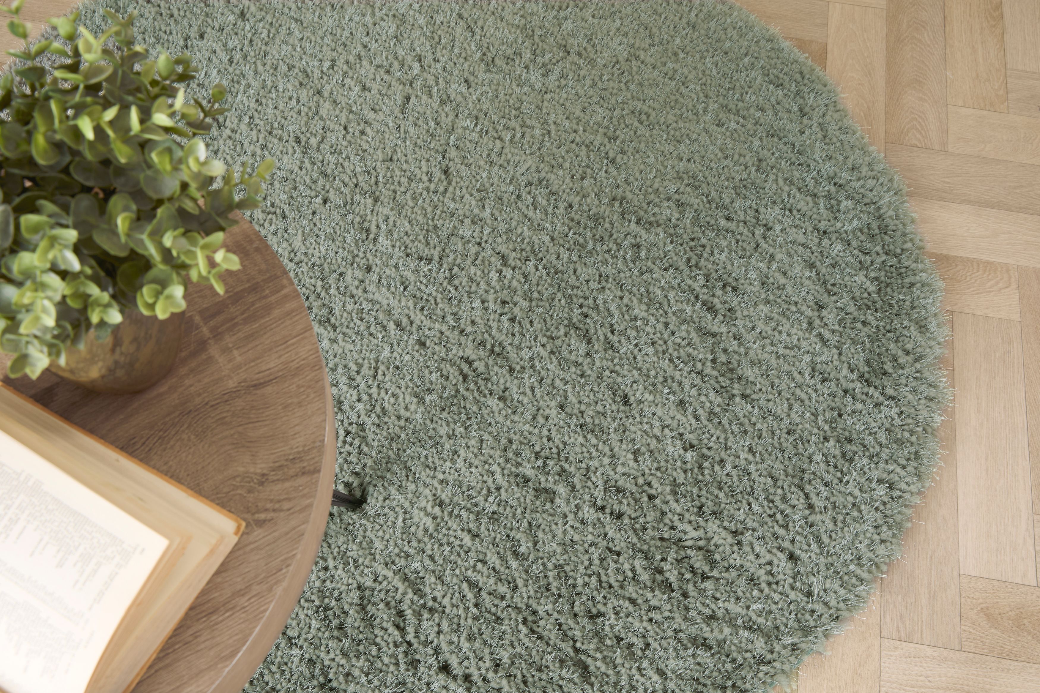Chicago Shaggy Circle Rug - Sage