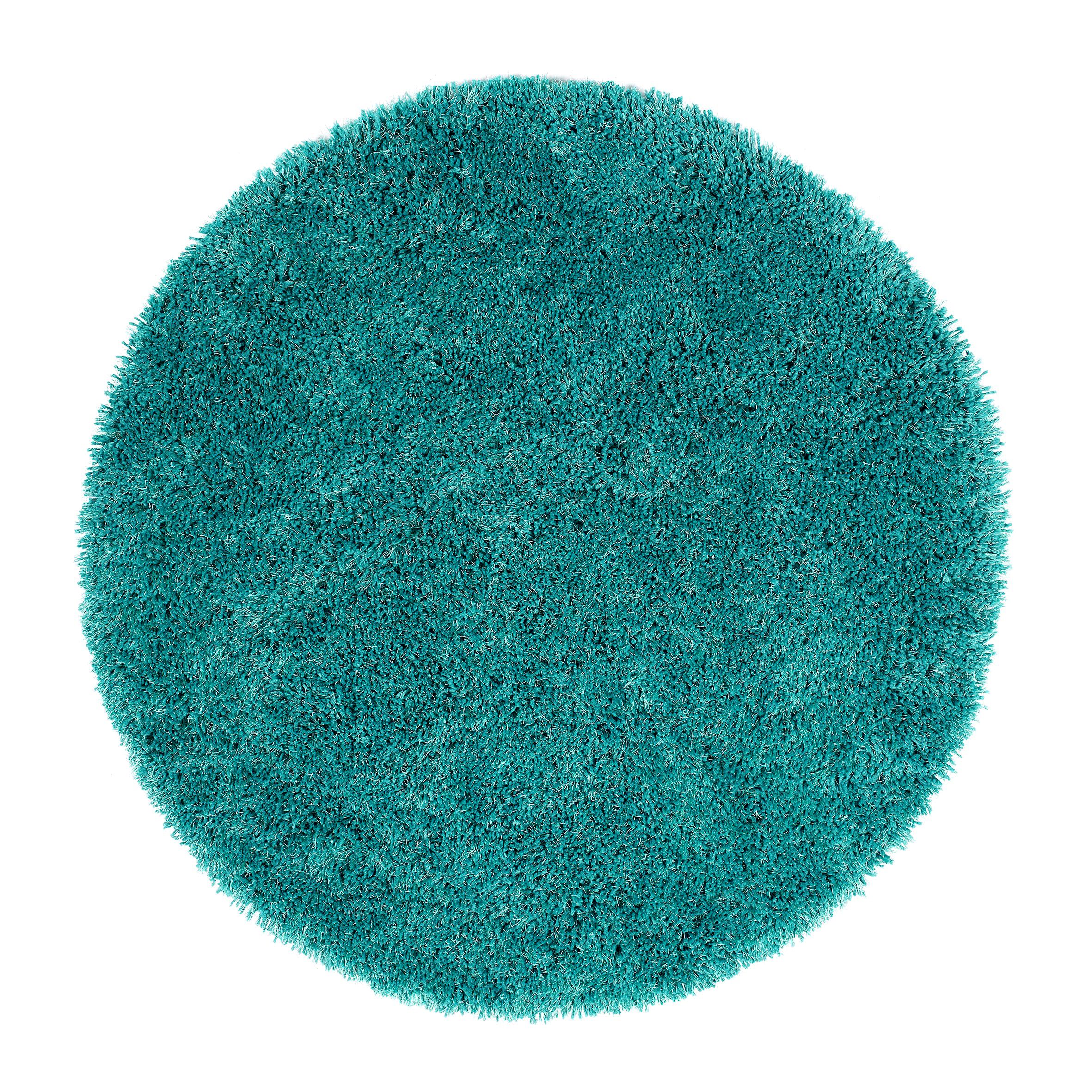 Chicago Shaggy Circle Rug - Dark Teal