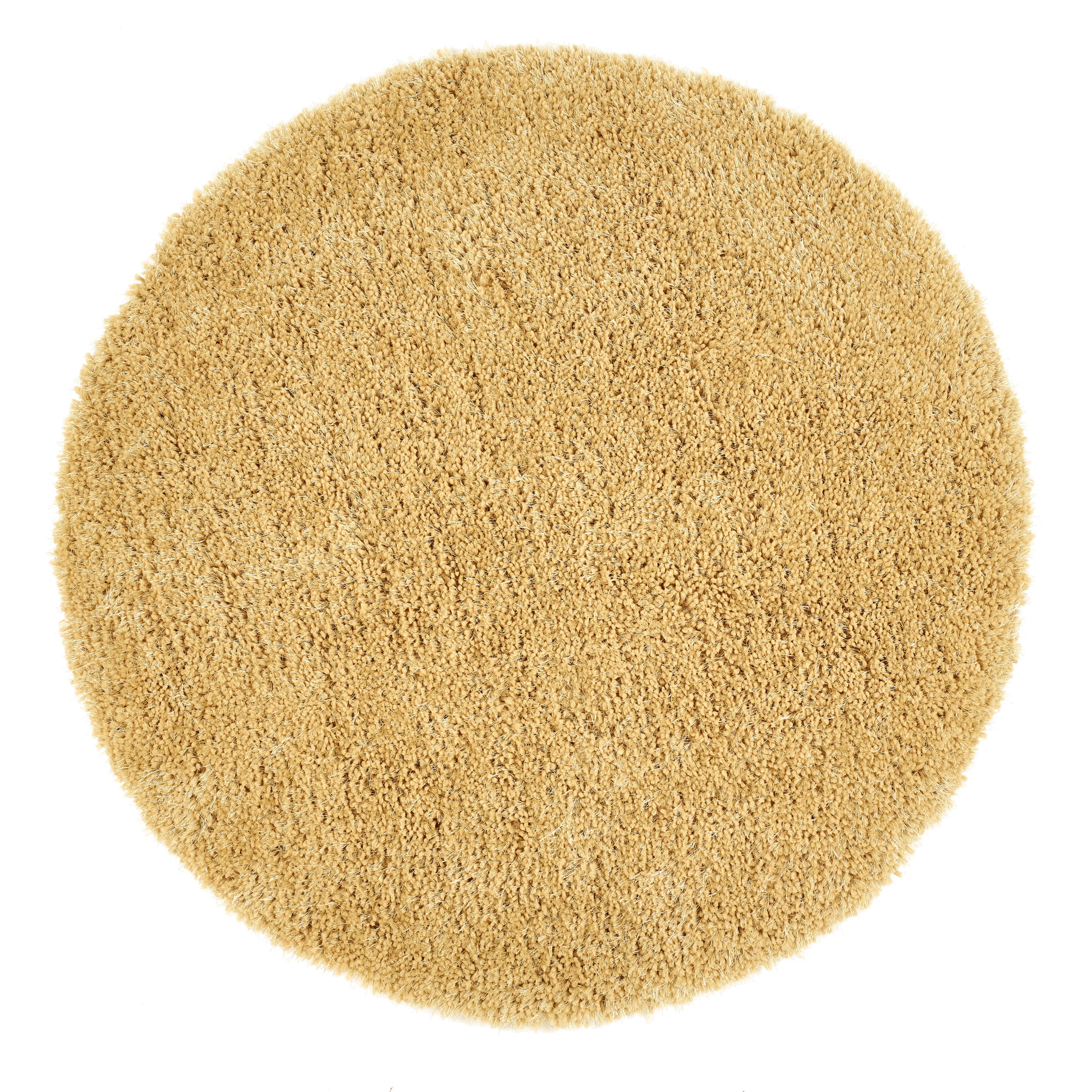 Chicago Shaggy Circle Rug - Ochre