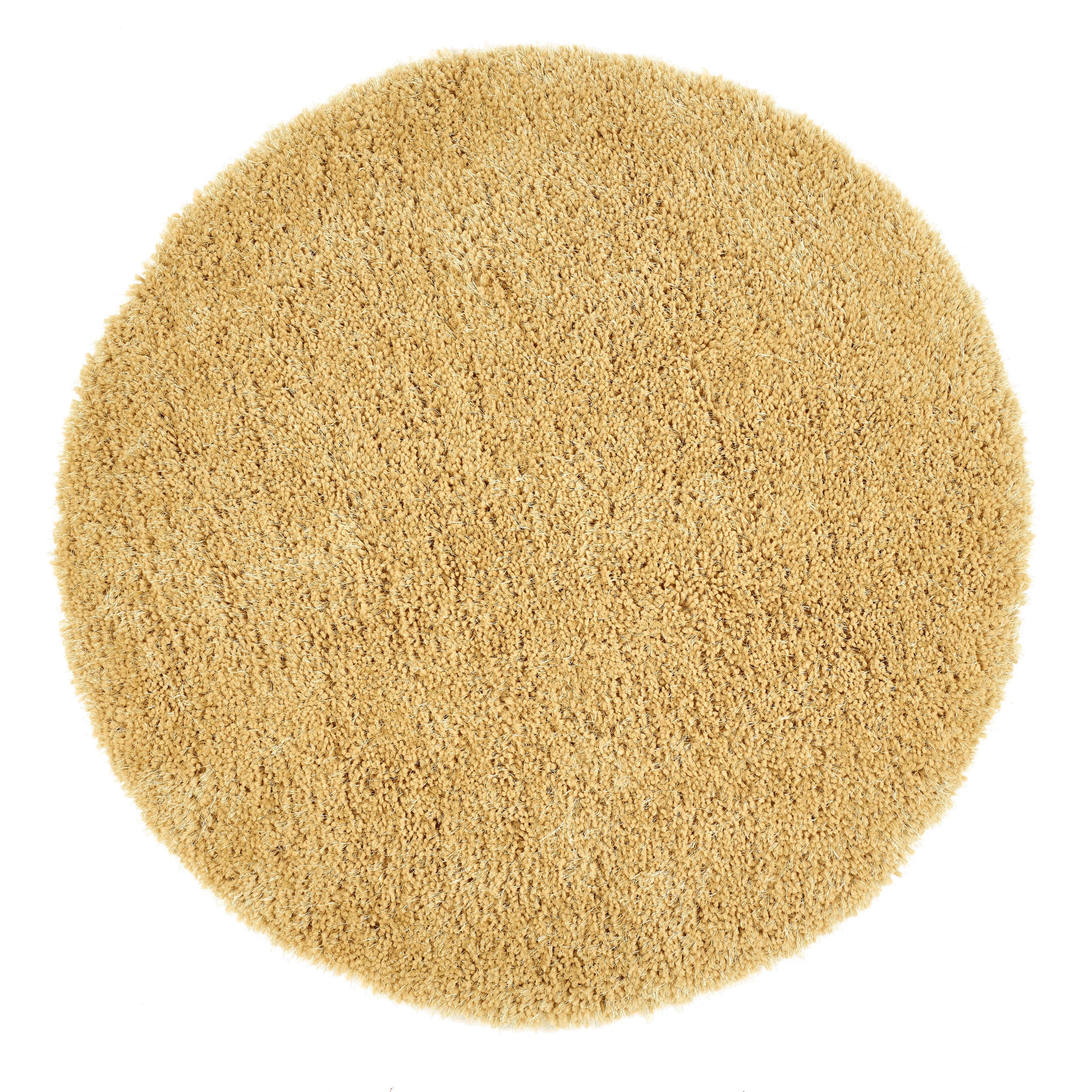 Chicago Shaggy Circle Rug - Ochre 133cm