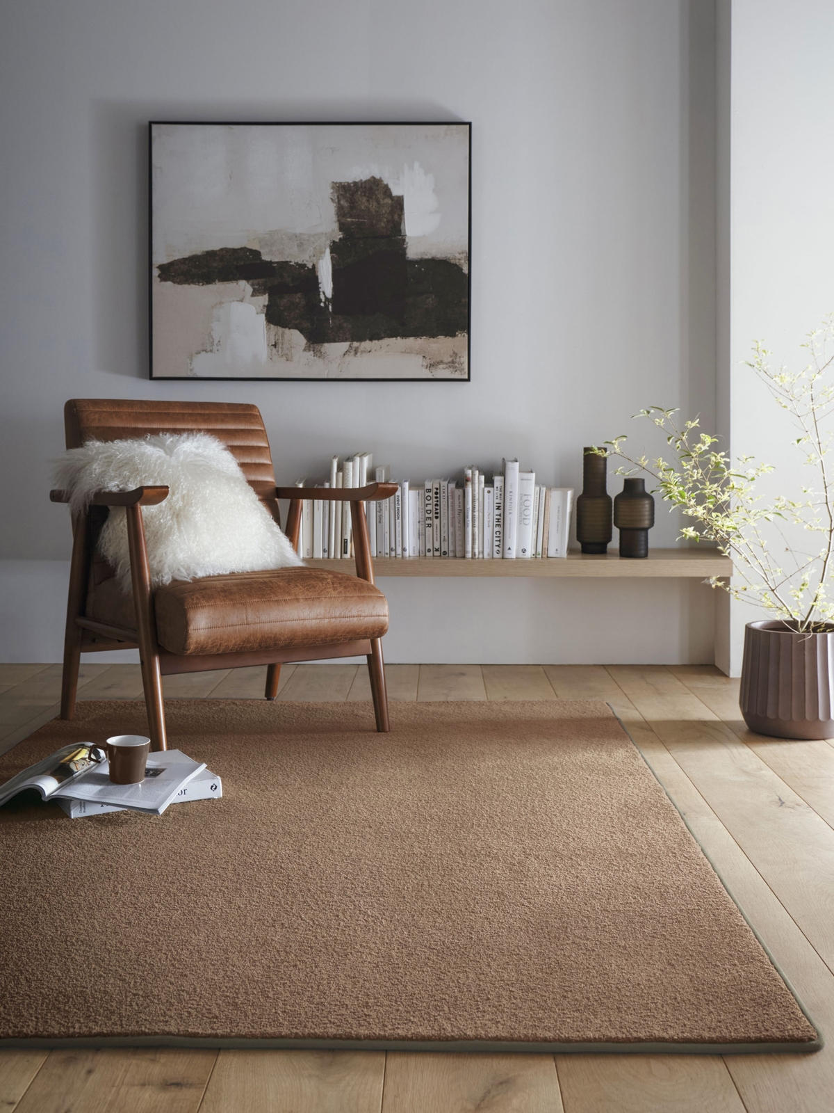 Hope Forest Rug Luxury Eco Friendly Hug Rug Sense - Stone - 140 x 200cm | HP060182AF | Hope