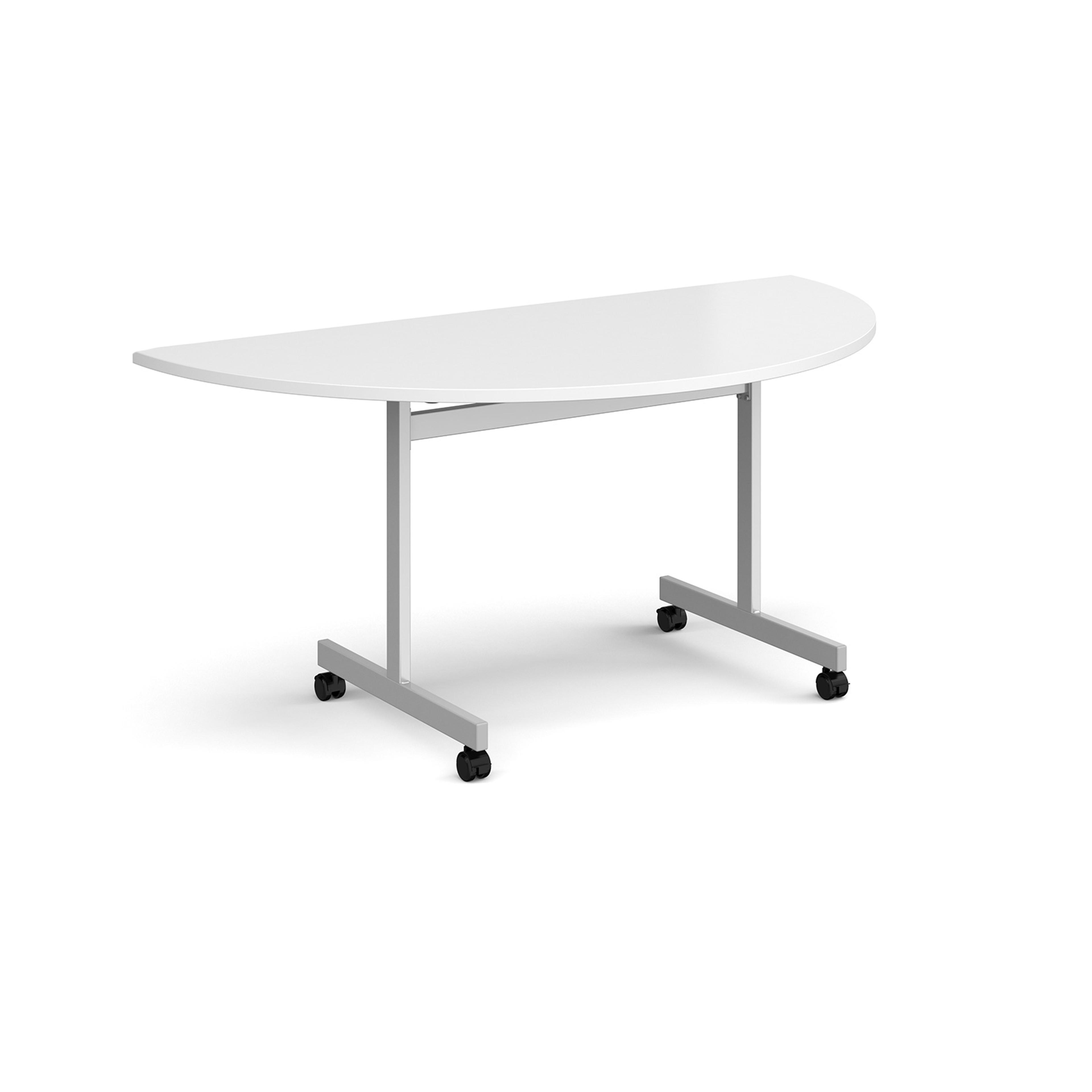 Contract Semi-Circular Fliptop Tables - White