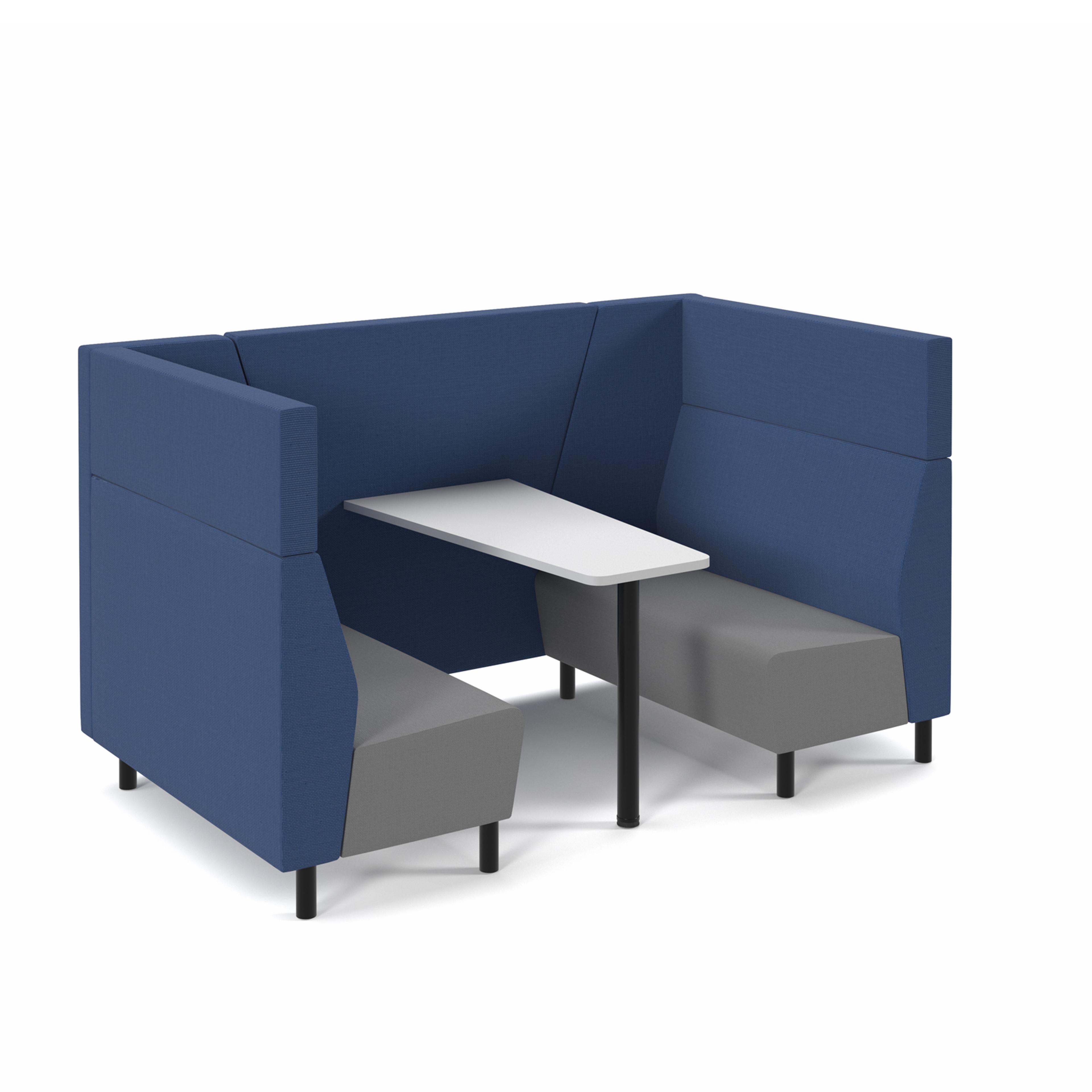 4 Person Fabric Booth with Table - Blue