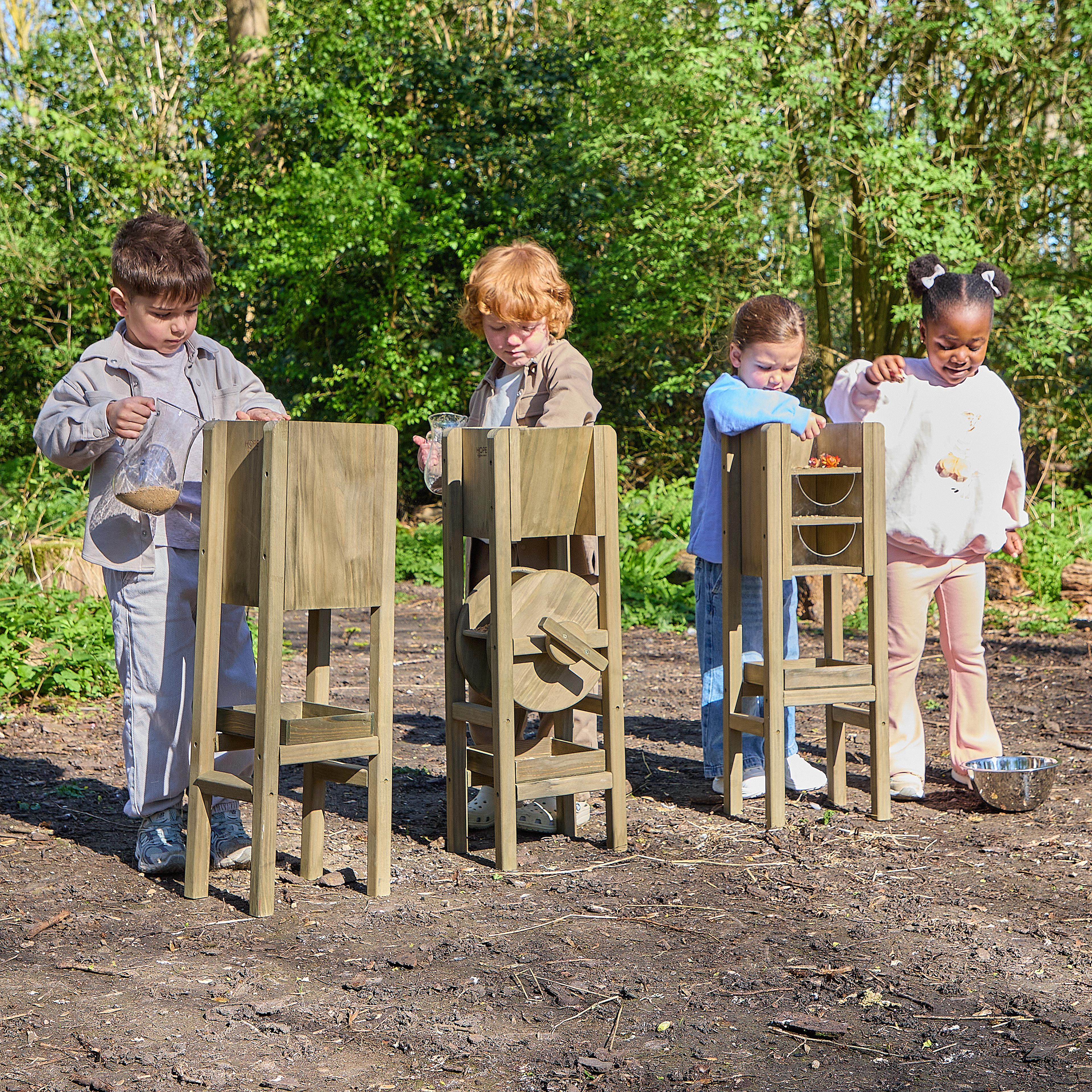 Wooden Sand Mill, Funnel and Timer Set from Hope Education